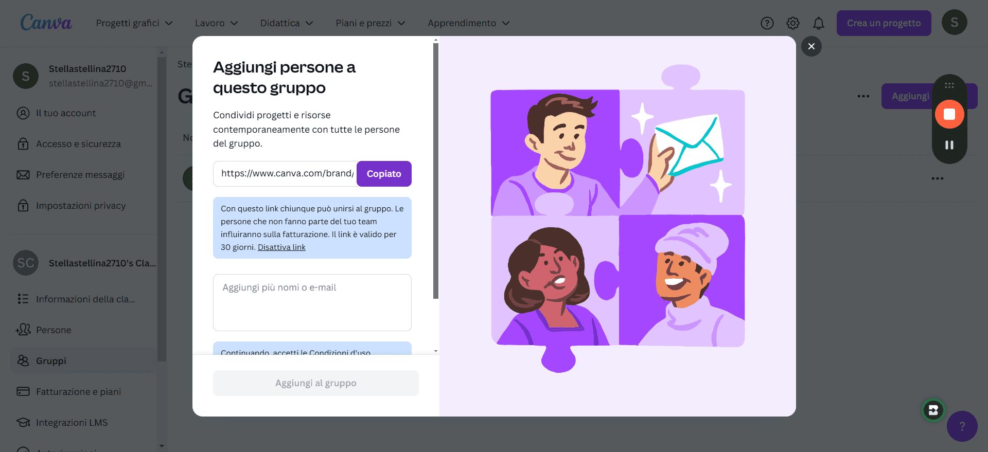 Step #8: Cliccate su "contemporaneamente con tutte le persone"