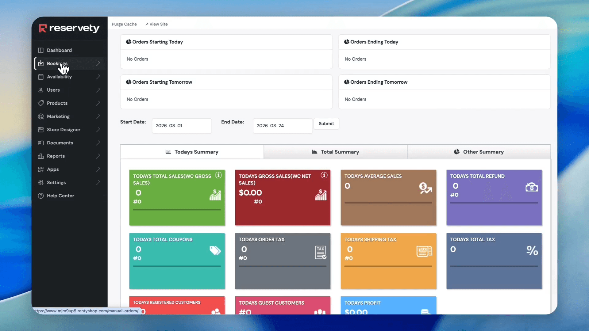 Step #1: Click Bookings in the left sidebar menu.
