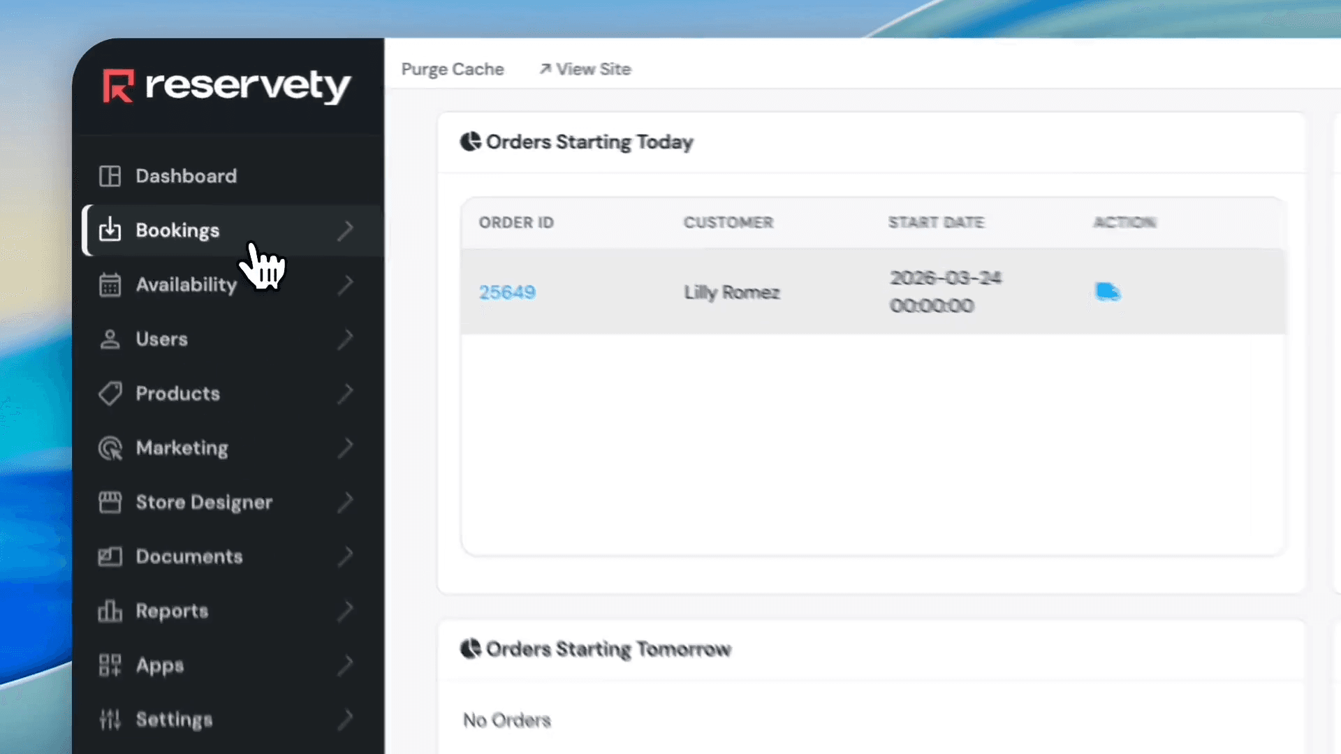 Step #46: Navigate to Bookings > Orders.