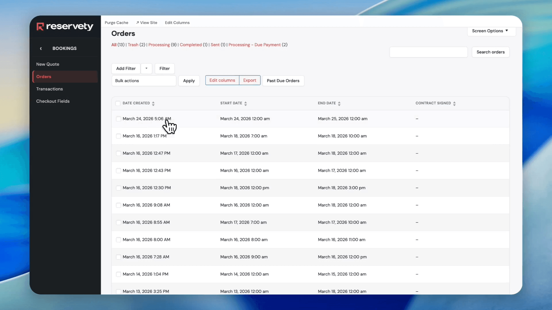 Step #47: Click on the newly placed order.