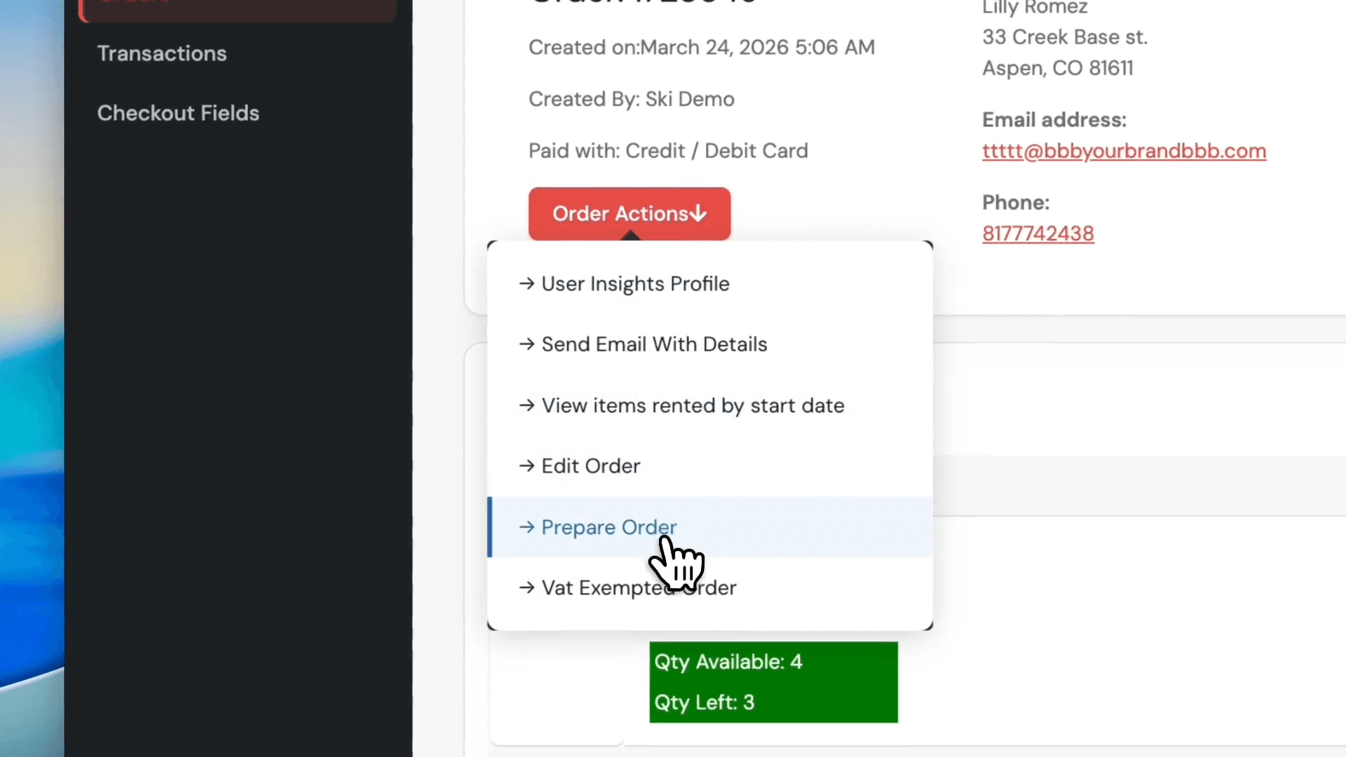 Step #49: Click Prepare Order.