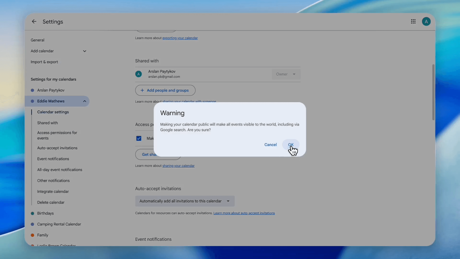 Step #75: Click OK on the warning prompt.