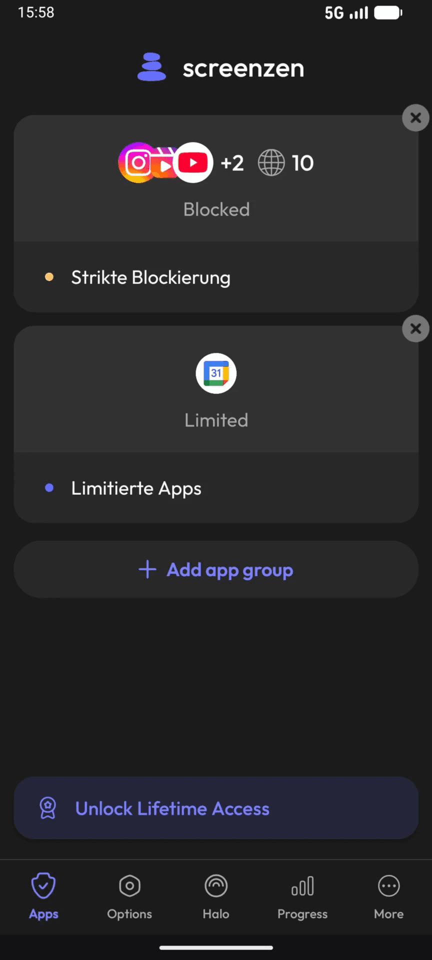Step #2: Tippe auf die Gruppe Strikte Blockierung.