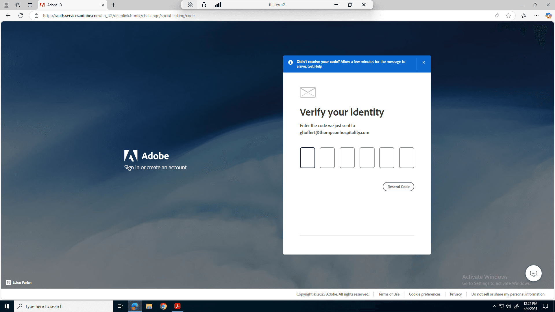 Step #5: Enter the verification code you receive through email.