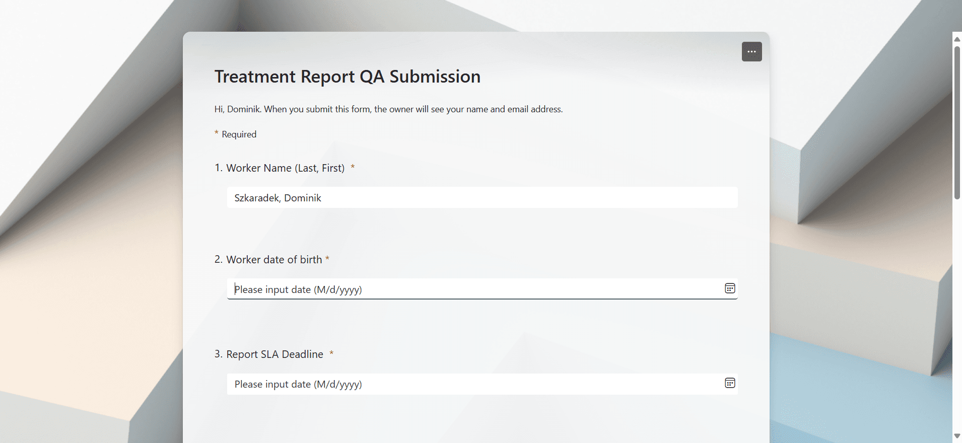 Step #4: Click in the input date window: