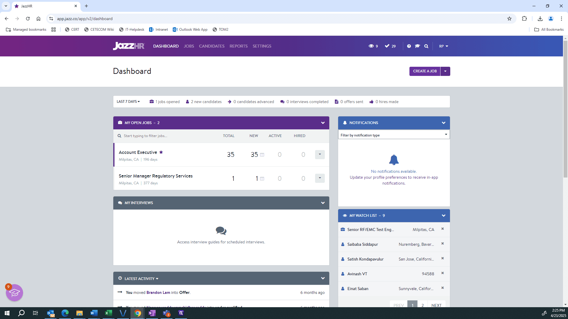 Step #2: Click on "CREATE A JOB"