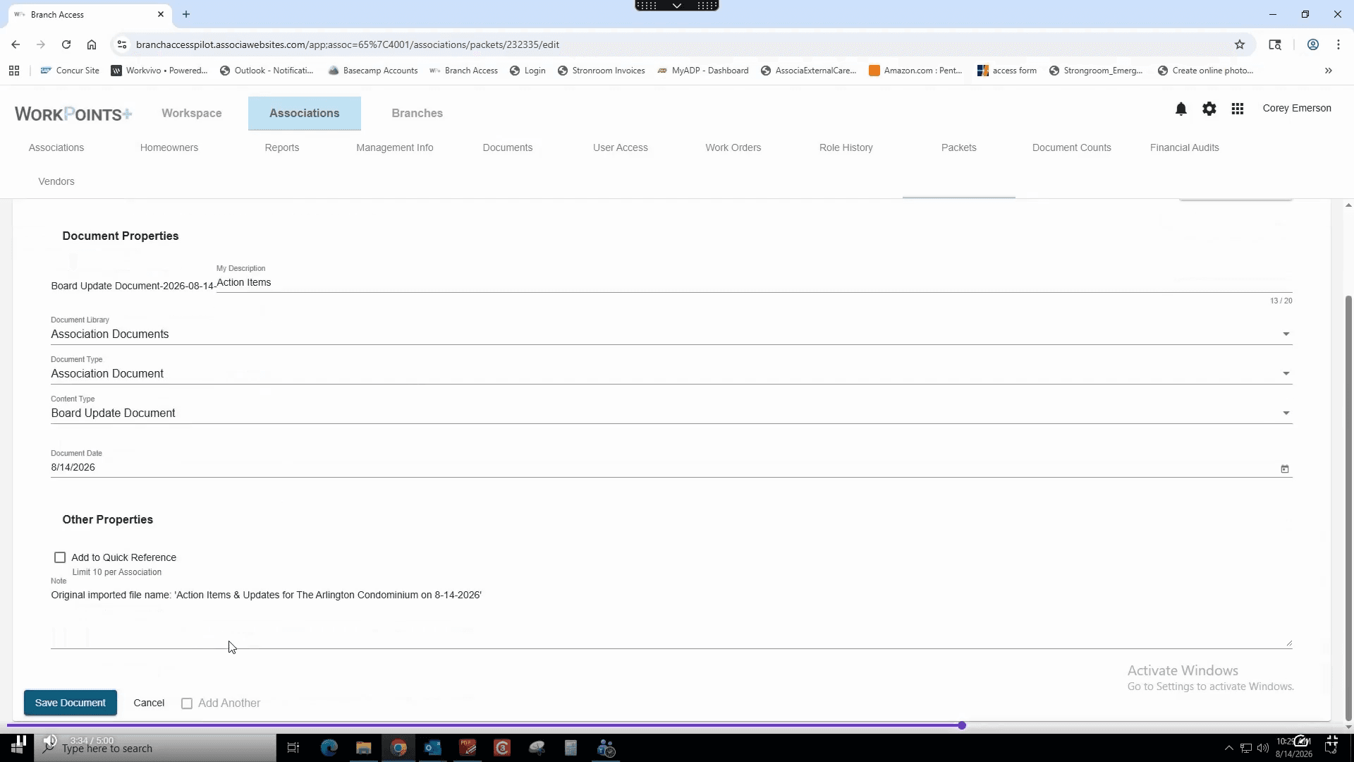 Step #27: Shorten the file name if necessary, then click Save Document.