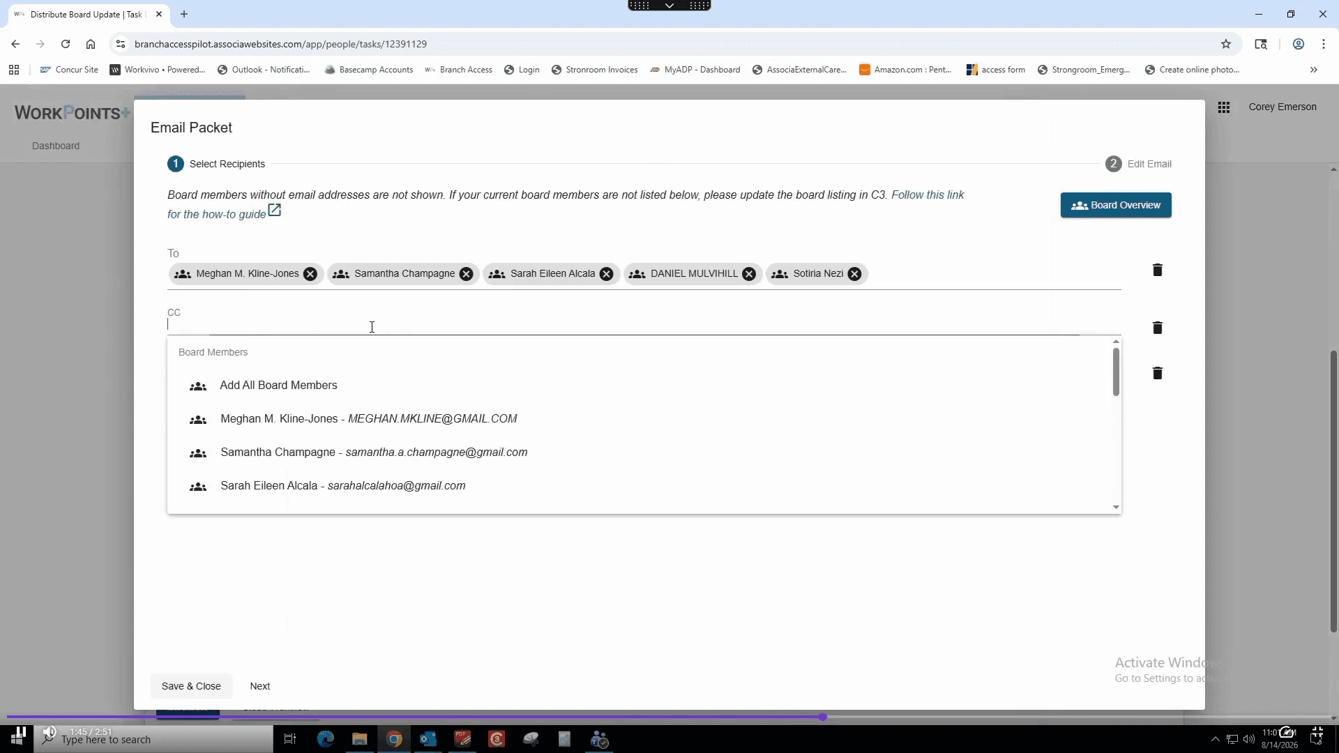 Step #50: Click inside the CC input field.