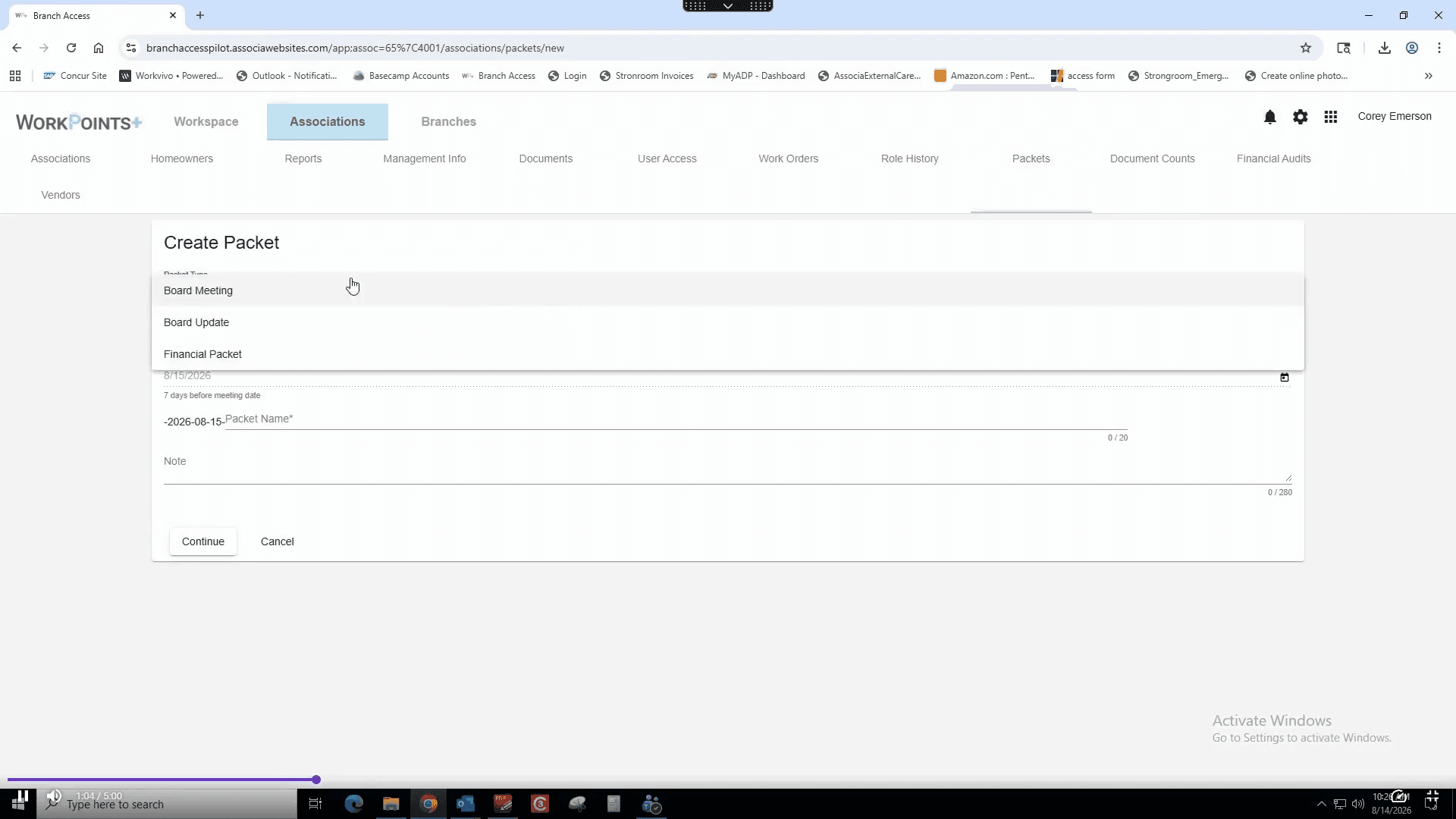 Step #5: Click Board Update from the dropdown menu.