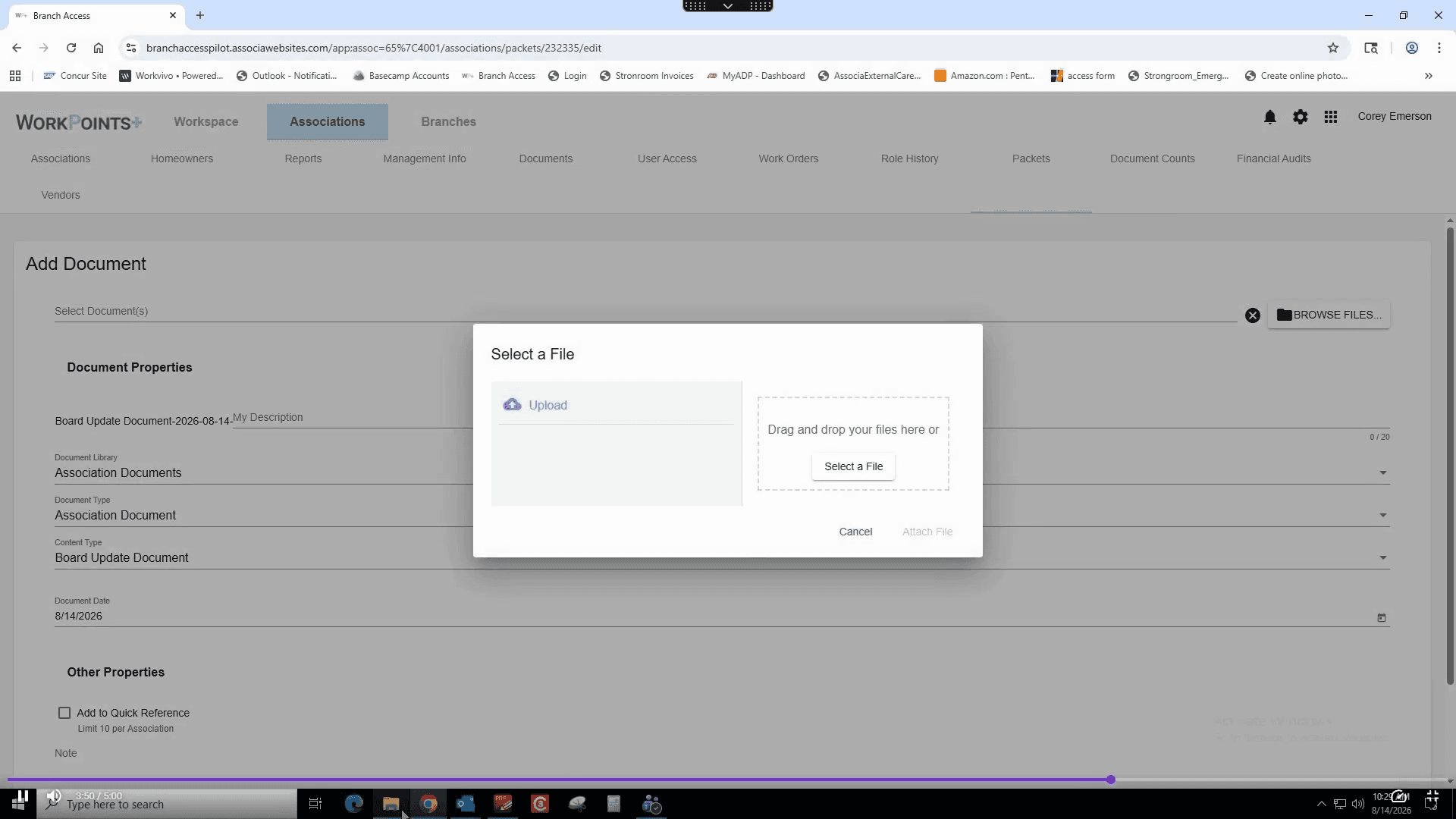 Step #30: Click Select a File or drag and drop multiple files (such as emails and reports) directly into the upload area.