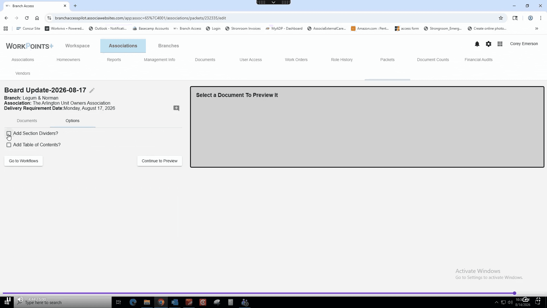 Step #35: Check the Add Section Dividers? box.