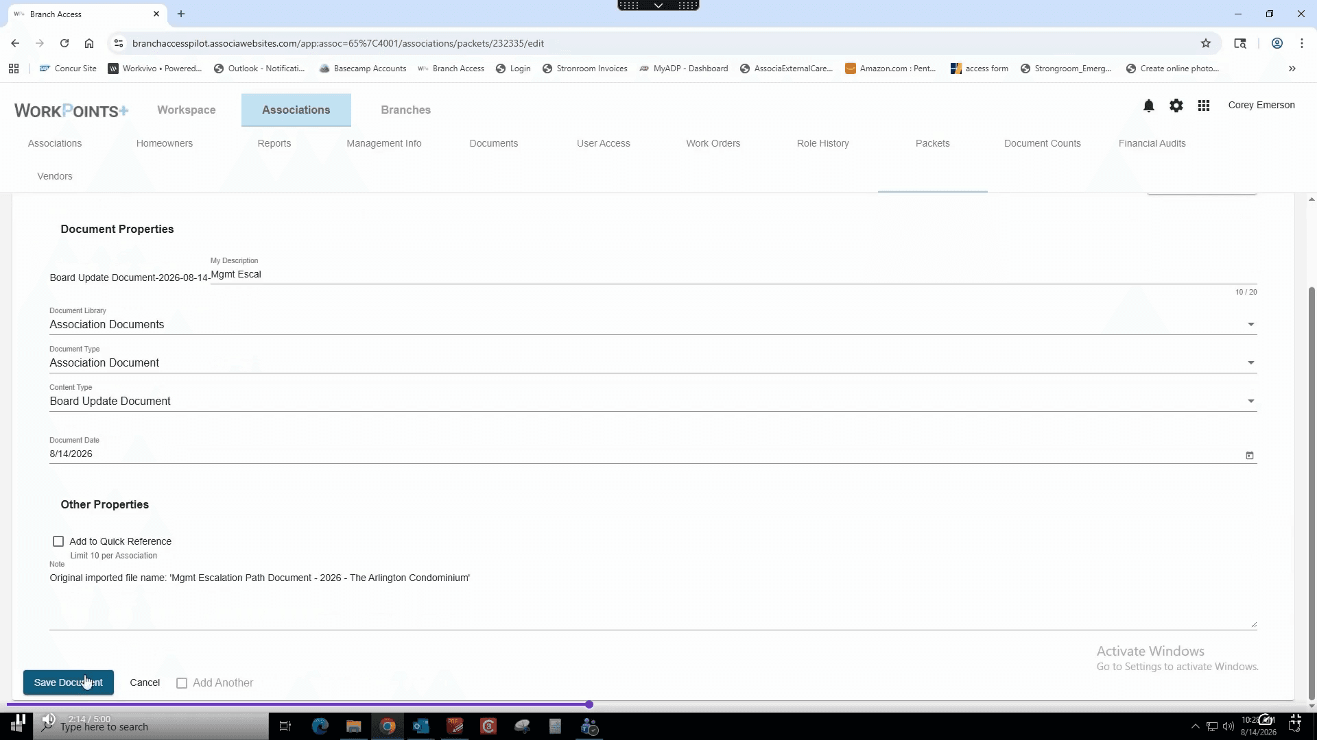 Step #15: Click Save Document.