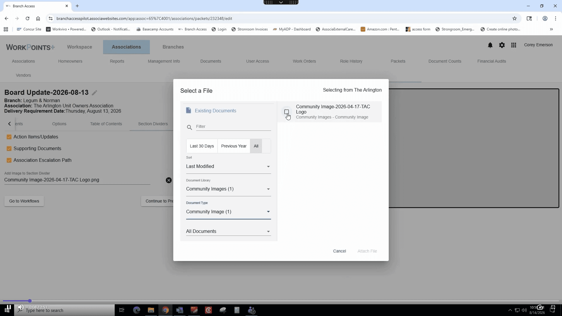 Step #39: Check the box next to your community logo image.