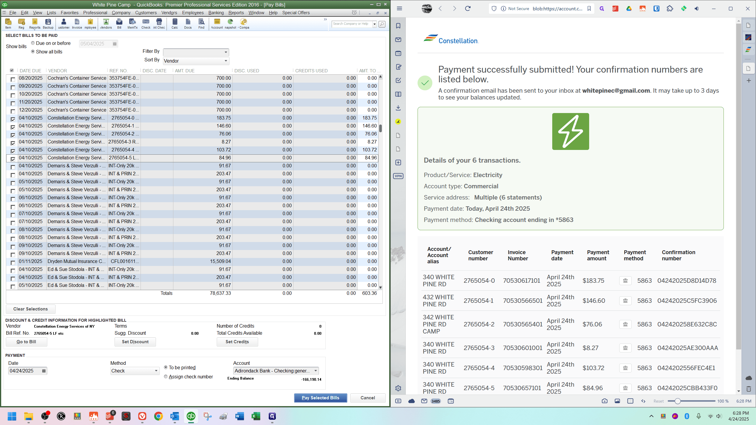 Step #8: Click on "Pay Selected Bills"