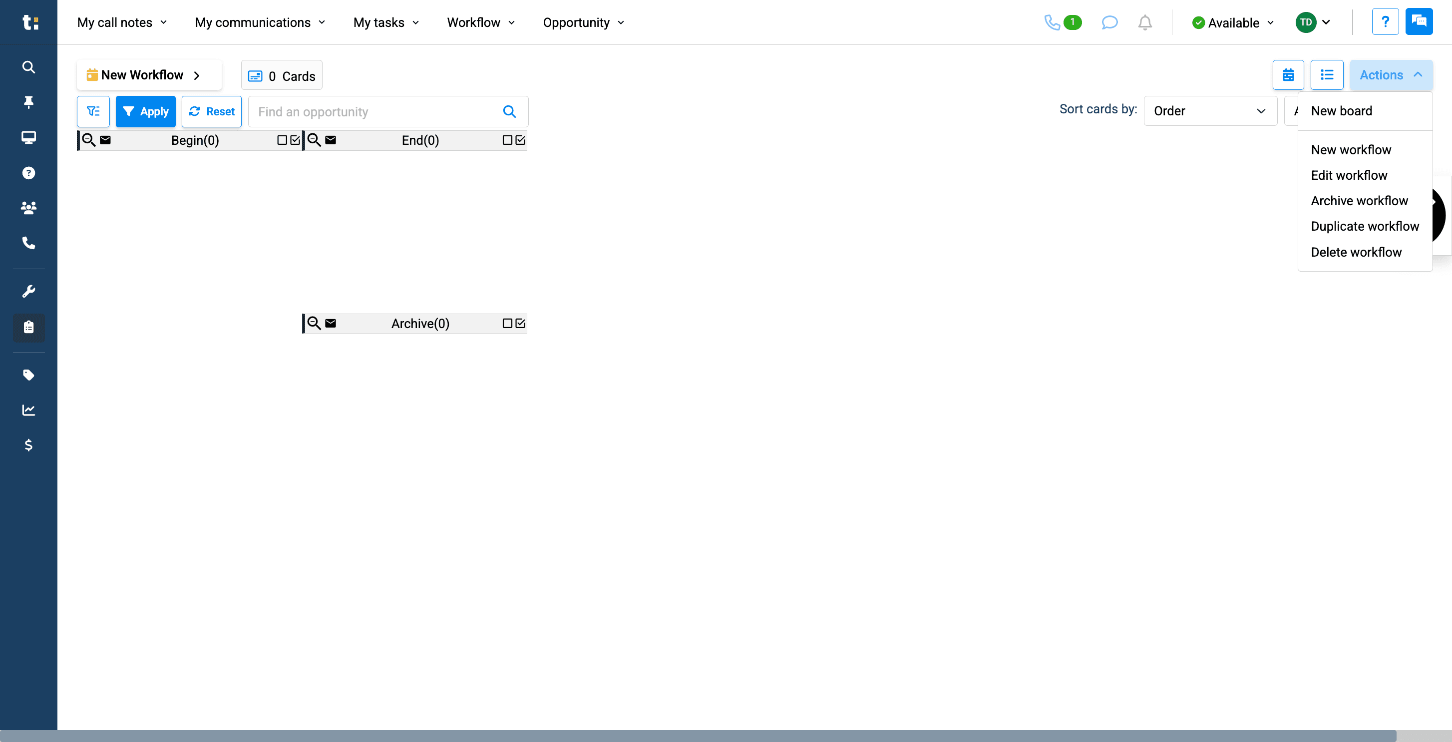 Step #4: To add a column, click "New Board."
