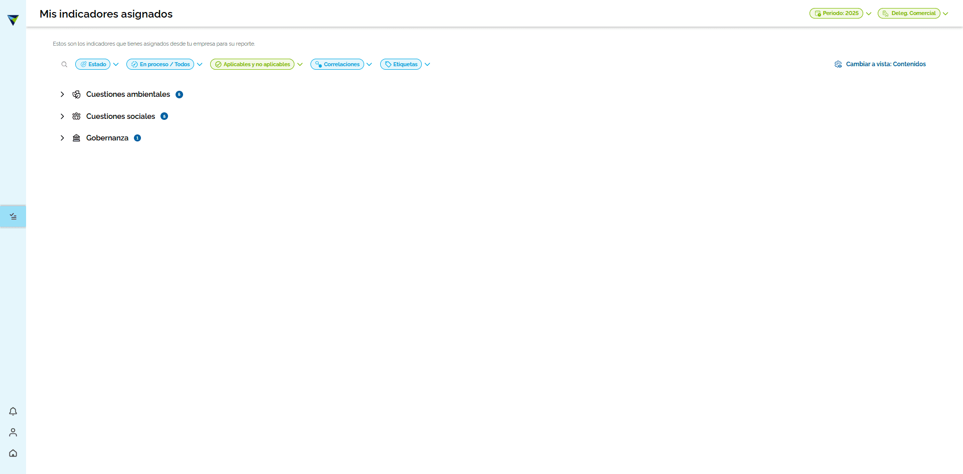 Step #1: Navegar por la plataforma. Se puede buscar el indicador por el nombre, mediante el buscador o bien seleccionarlos de la lista del total.