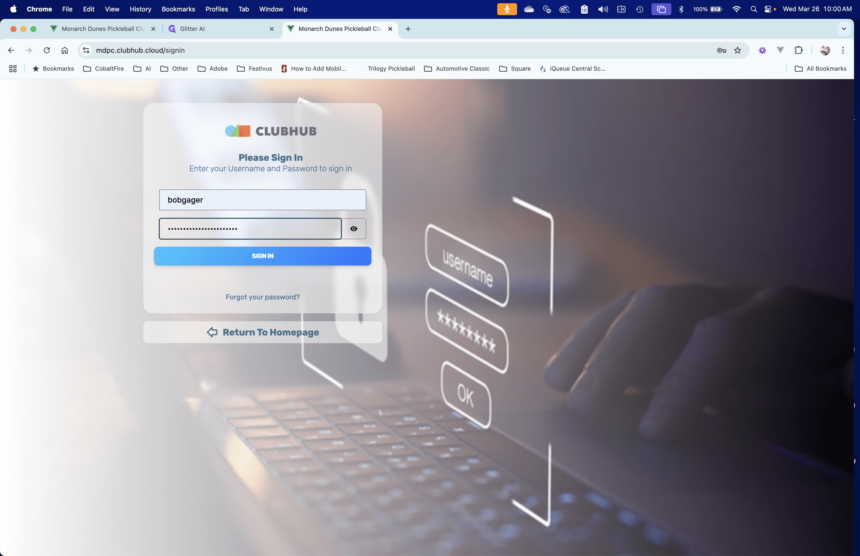 Step #3: Enter your Username and Password and click on "SIGN IN"