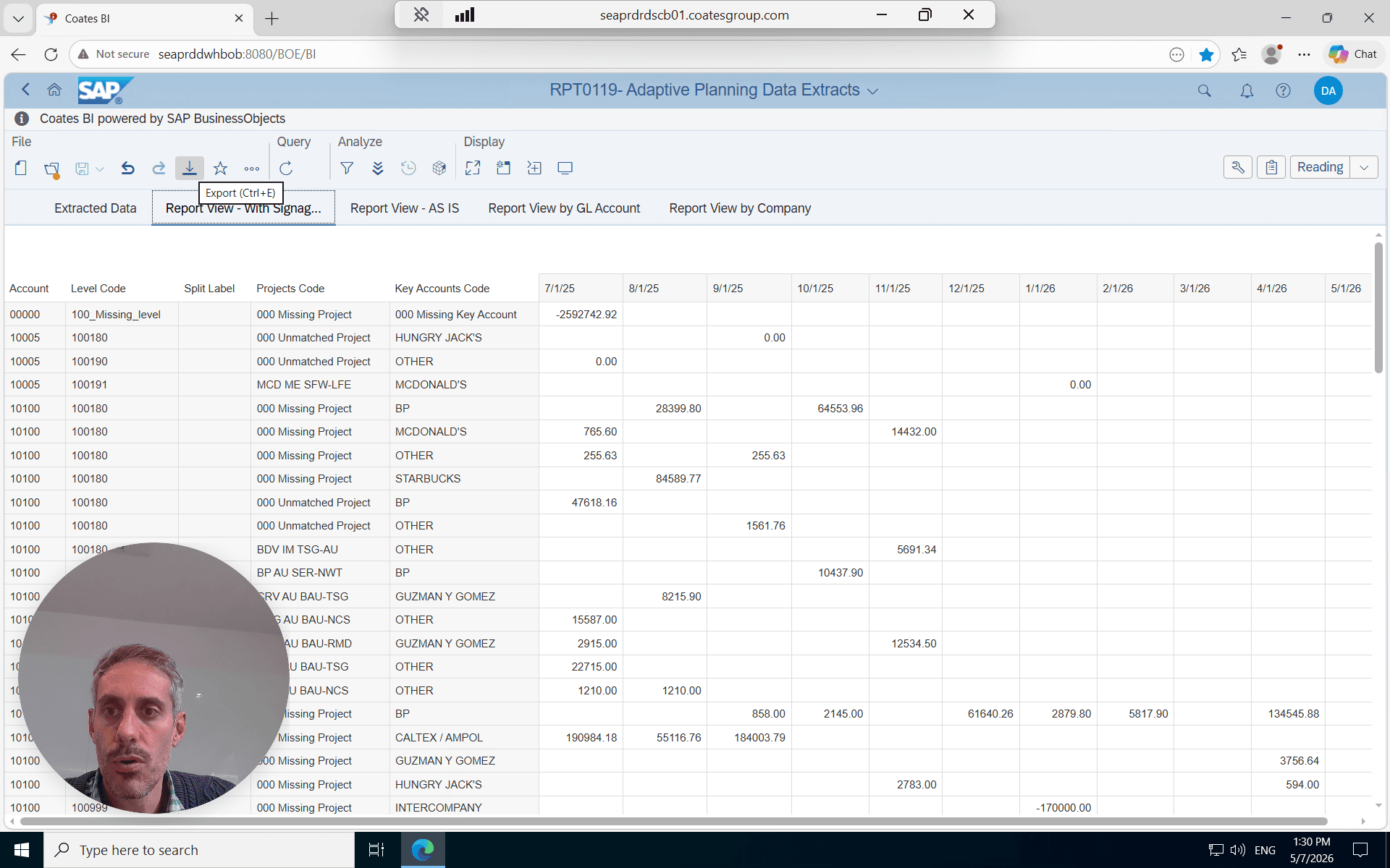 Step #8: Click the Export icon