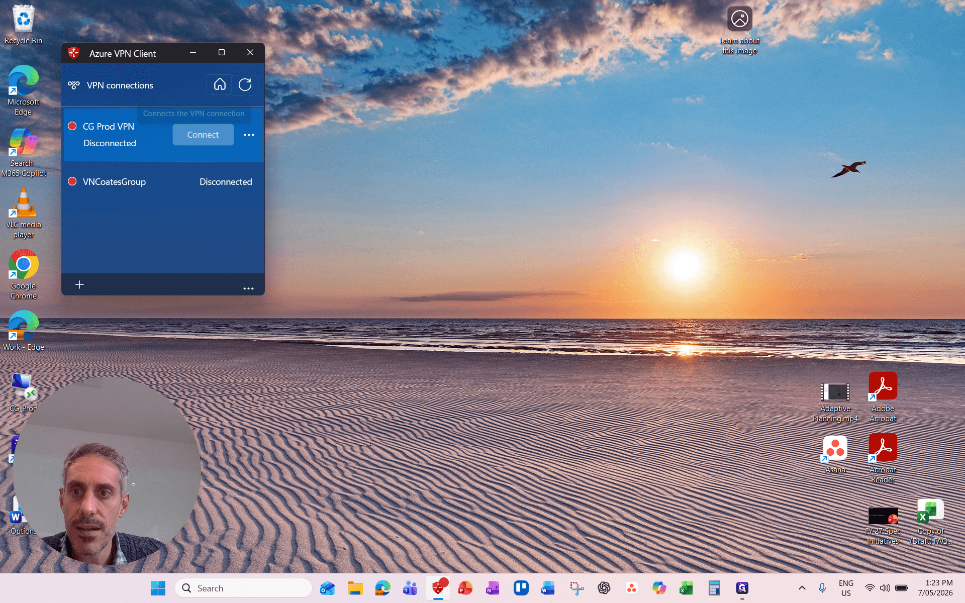 Step #1: Click Connect in your Azure VPN Client