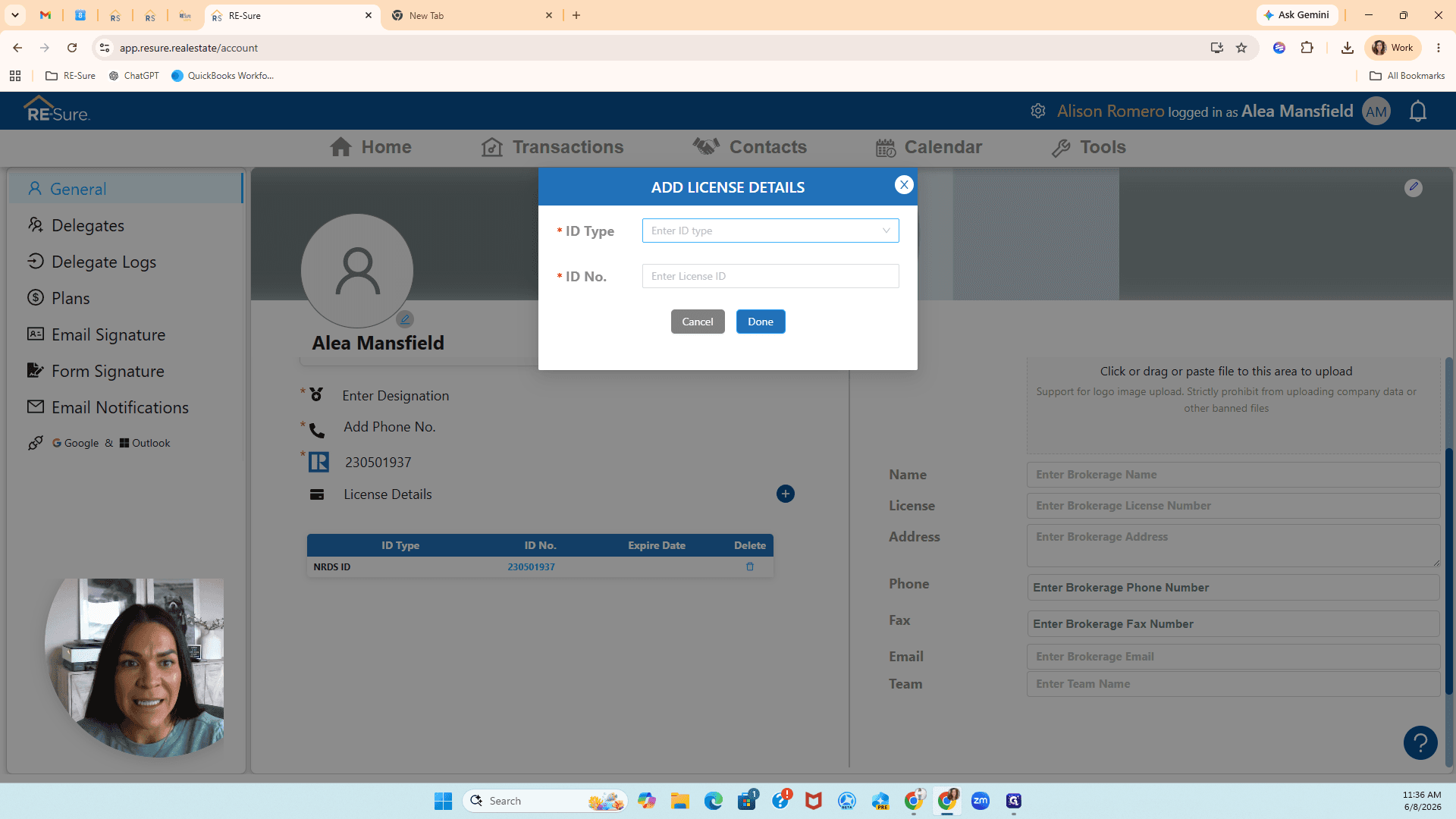Step #3: Click the ID Type dropdown menu.