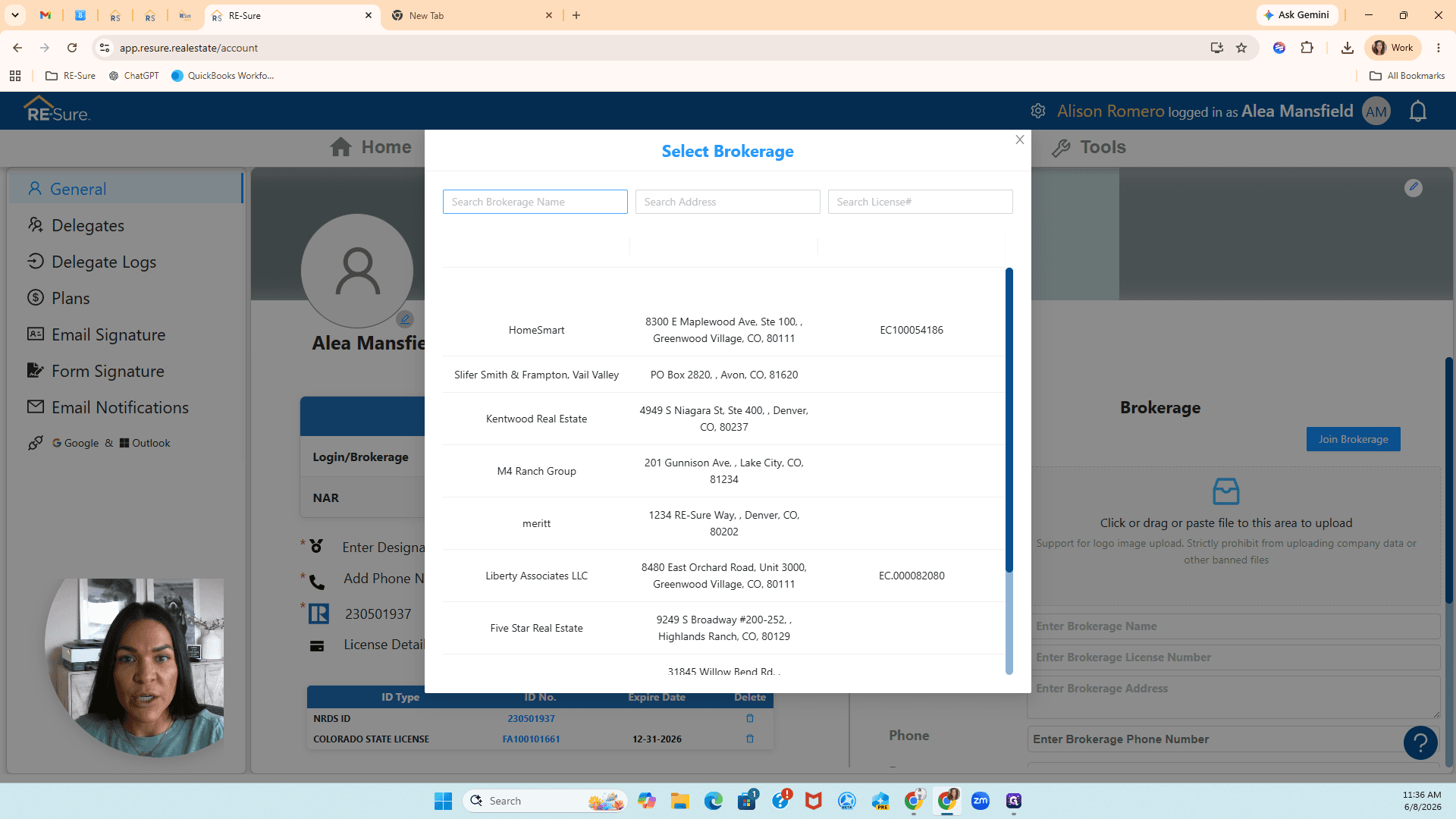 Step #8: Click the Search Brokerage Name field.