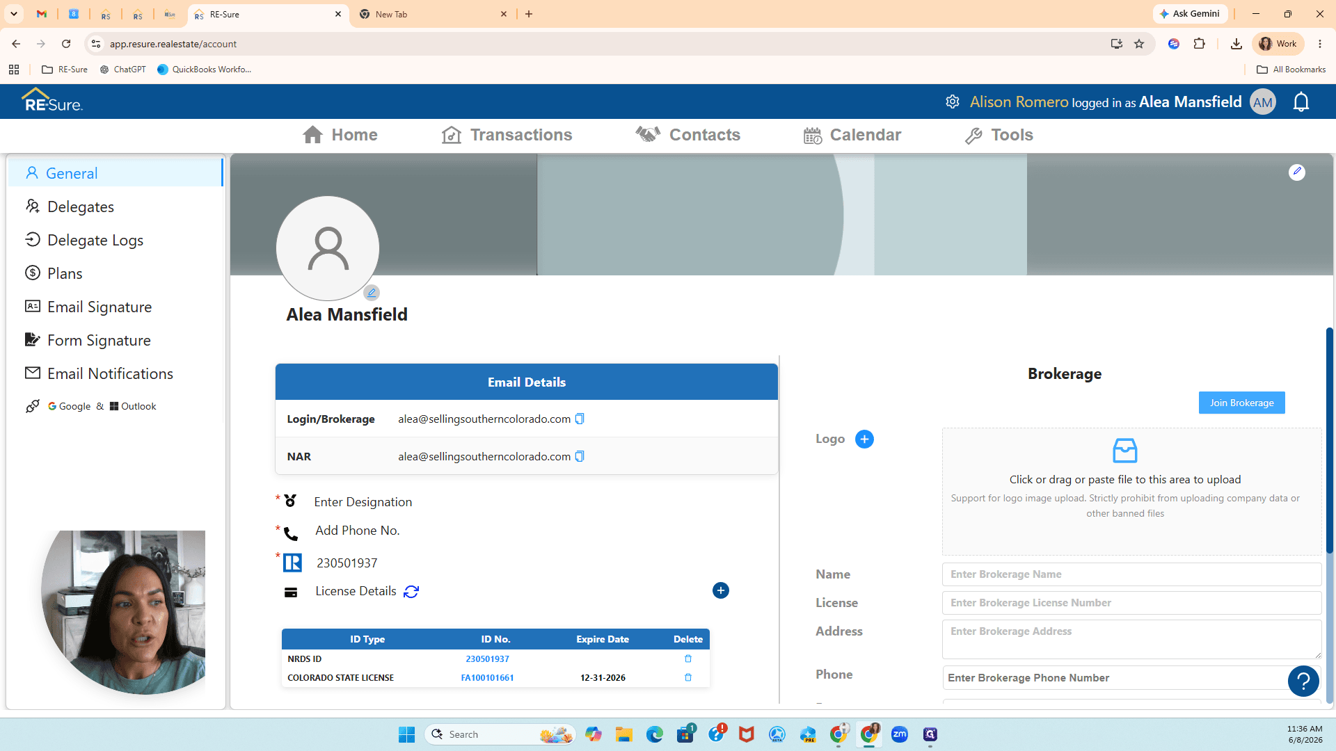 Step #7: On the right side of your profile page, click Join Brokerage.