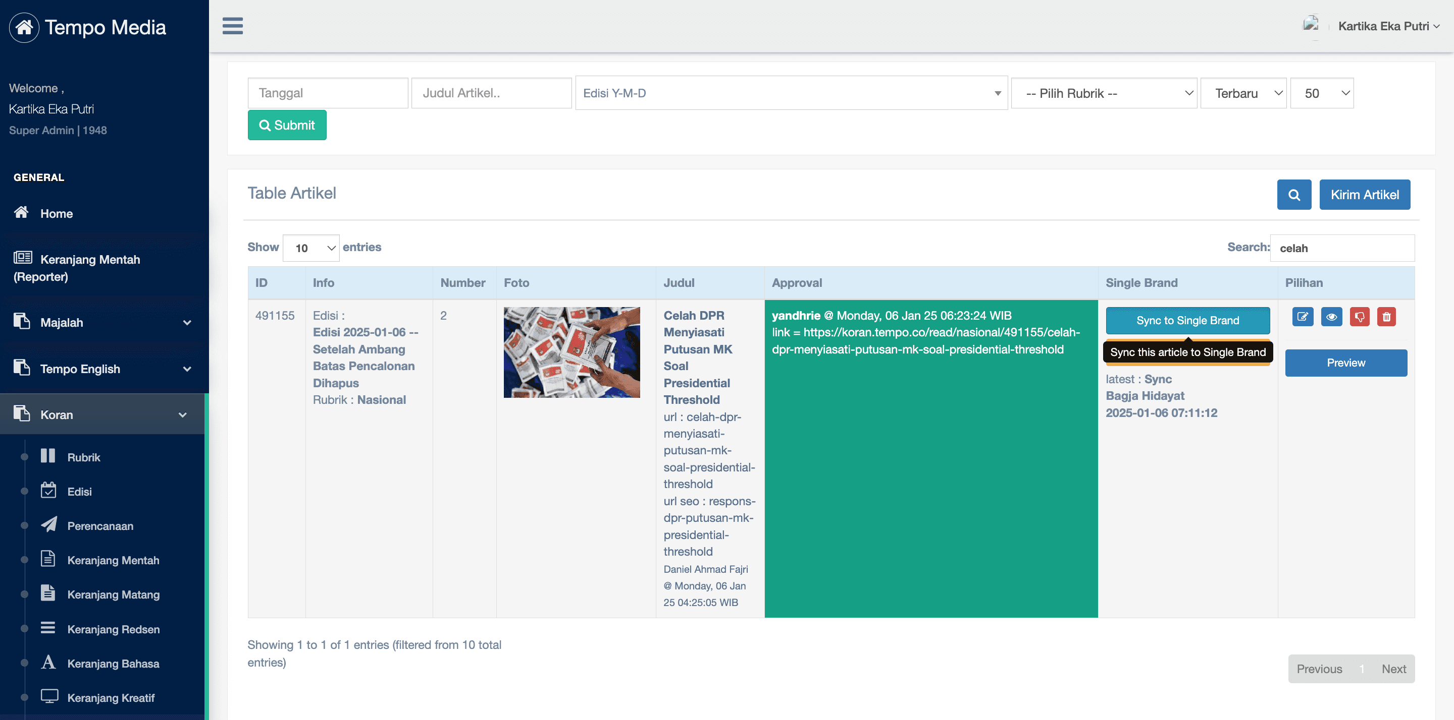 Step #5: Klik 'Sync to Single Brand'
