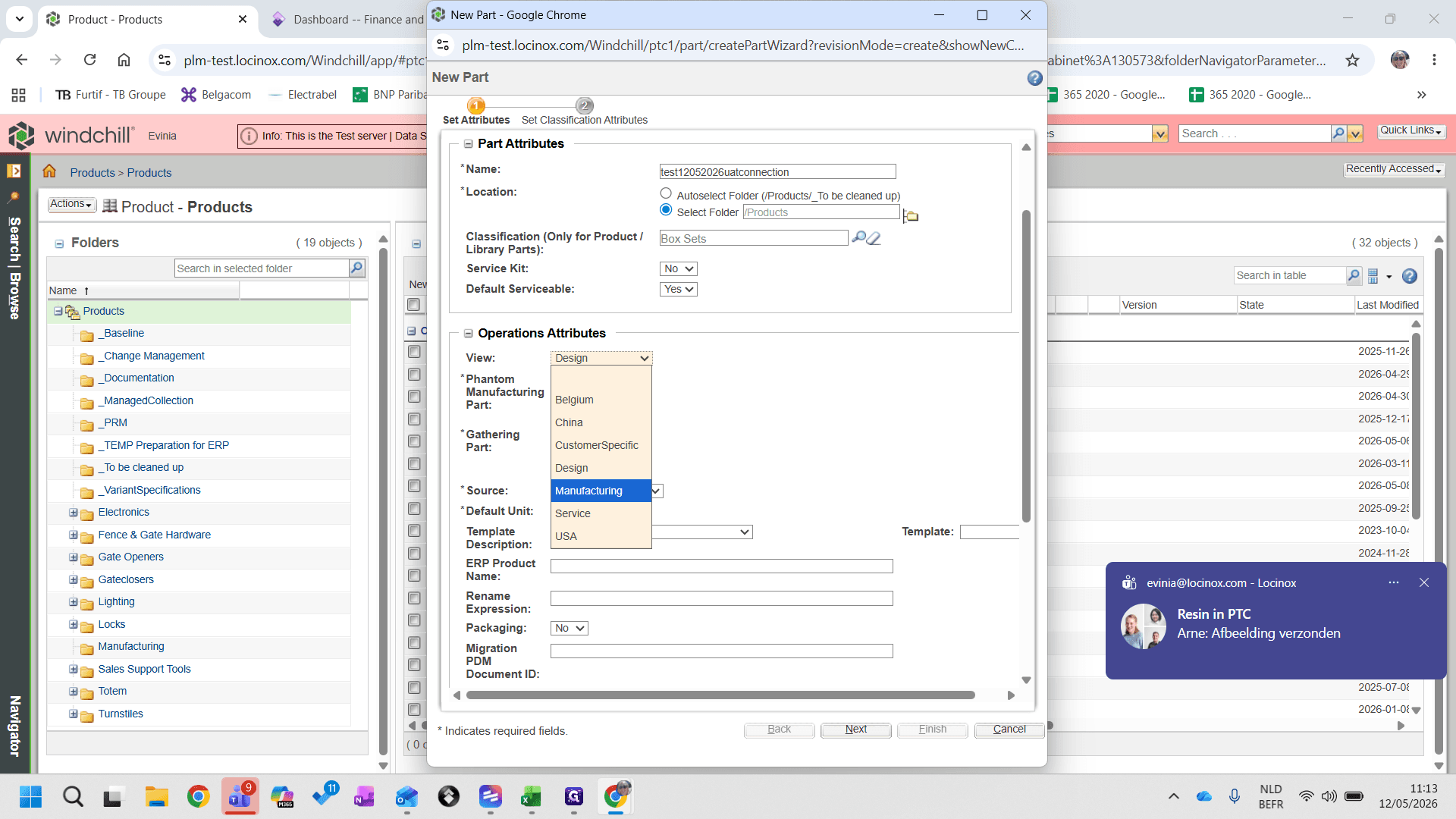 Step #9: Zet de View op Manufacturing. Dit is essentieel voor goedkeuring door het ERP-systeem