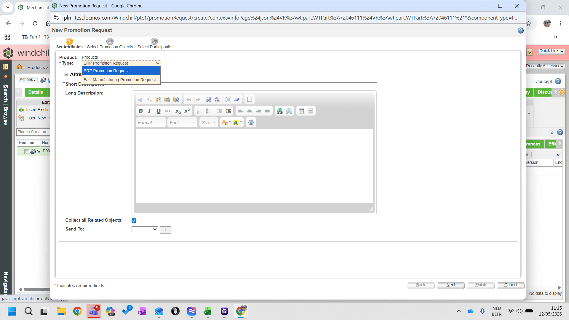 Step #21: Controleer of het type op ERP Promotion Request staat