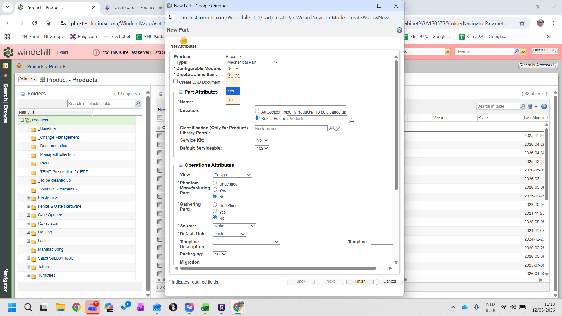 Step #6: Zet de optie Create as End Item op Yes