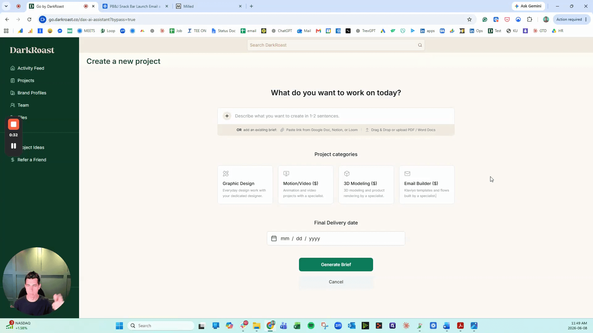 Step #1: Click the Loom browser extension button to start recording your video.