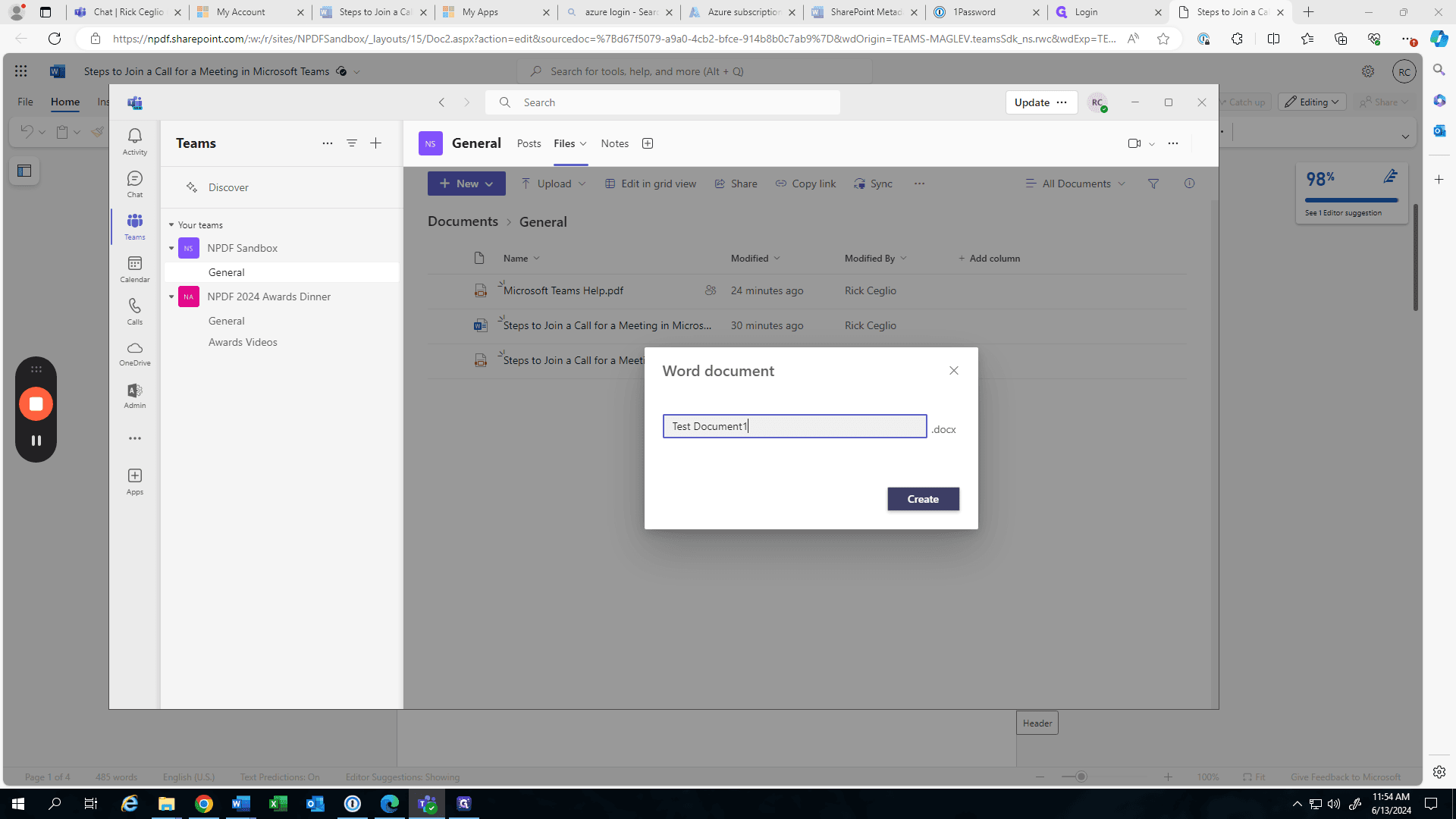 Step #21: Click "Create"