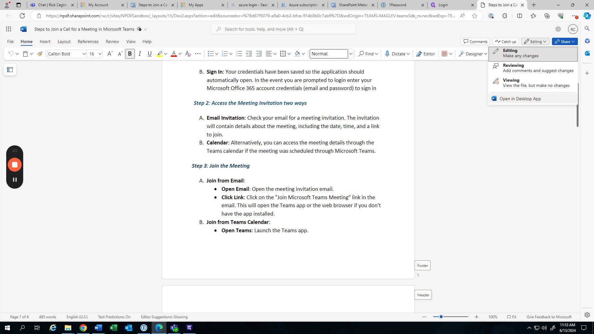 Step #16: Click " Open in Desktop App"