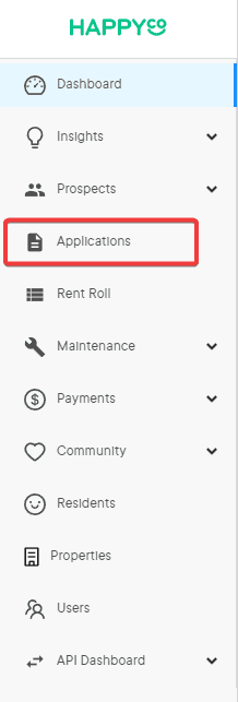 Step #2: Once on the Yuhu Dashboard, choose the "Applications" option from the left navigation bar.