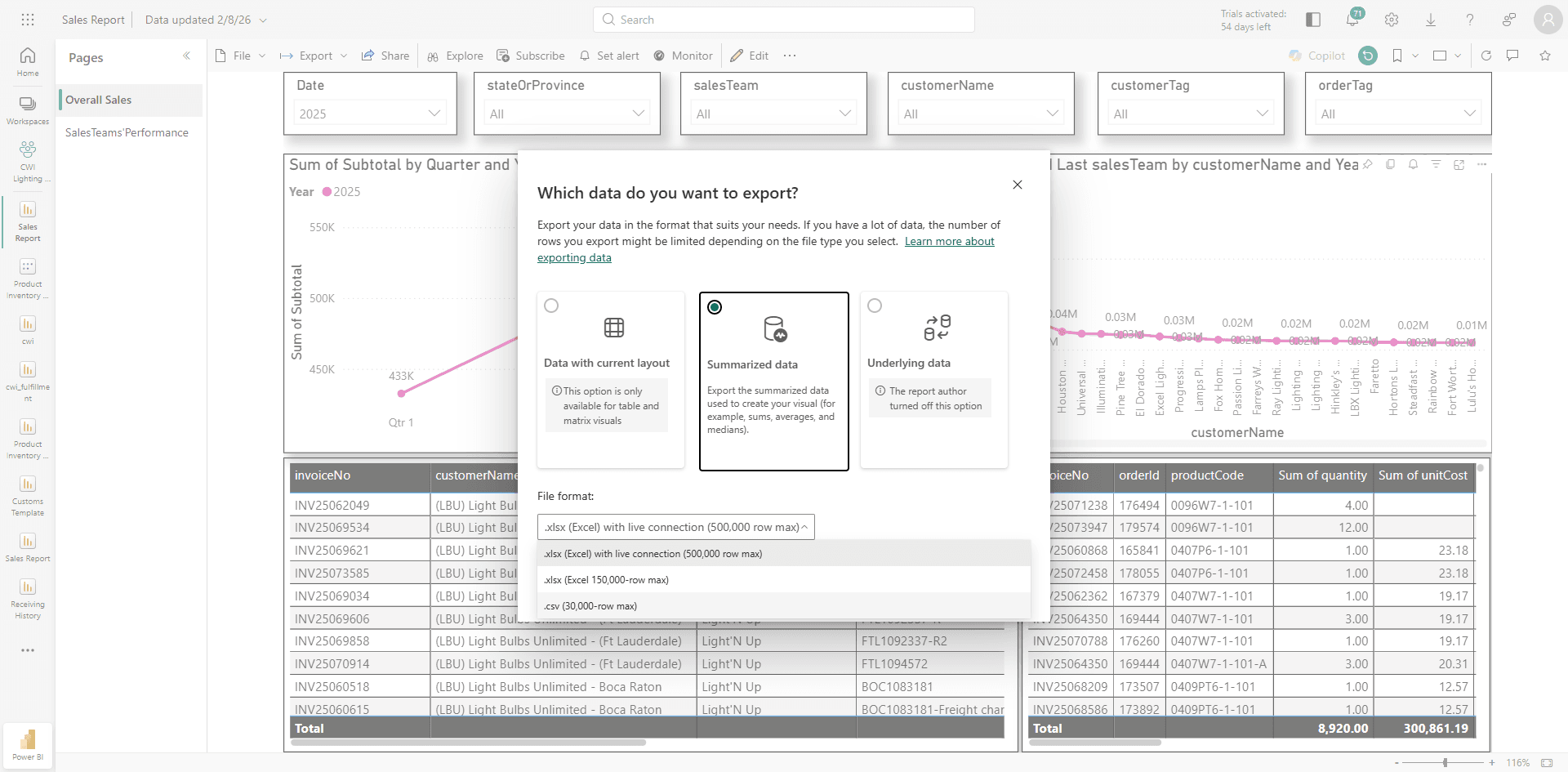Step #18: choose ".csv (30,000 - row max )"