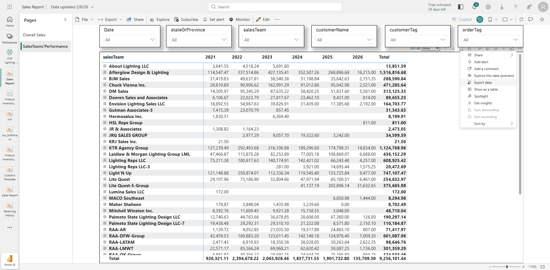 Step #32: Click the three dots, select "Export data"