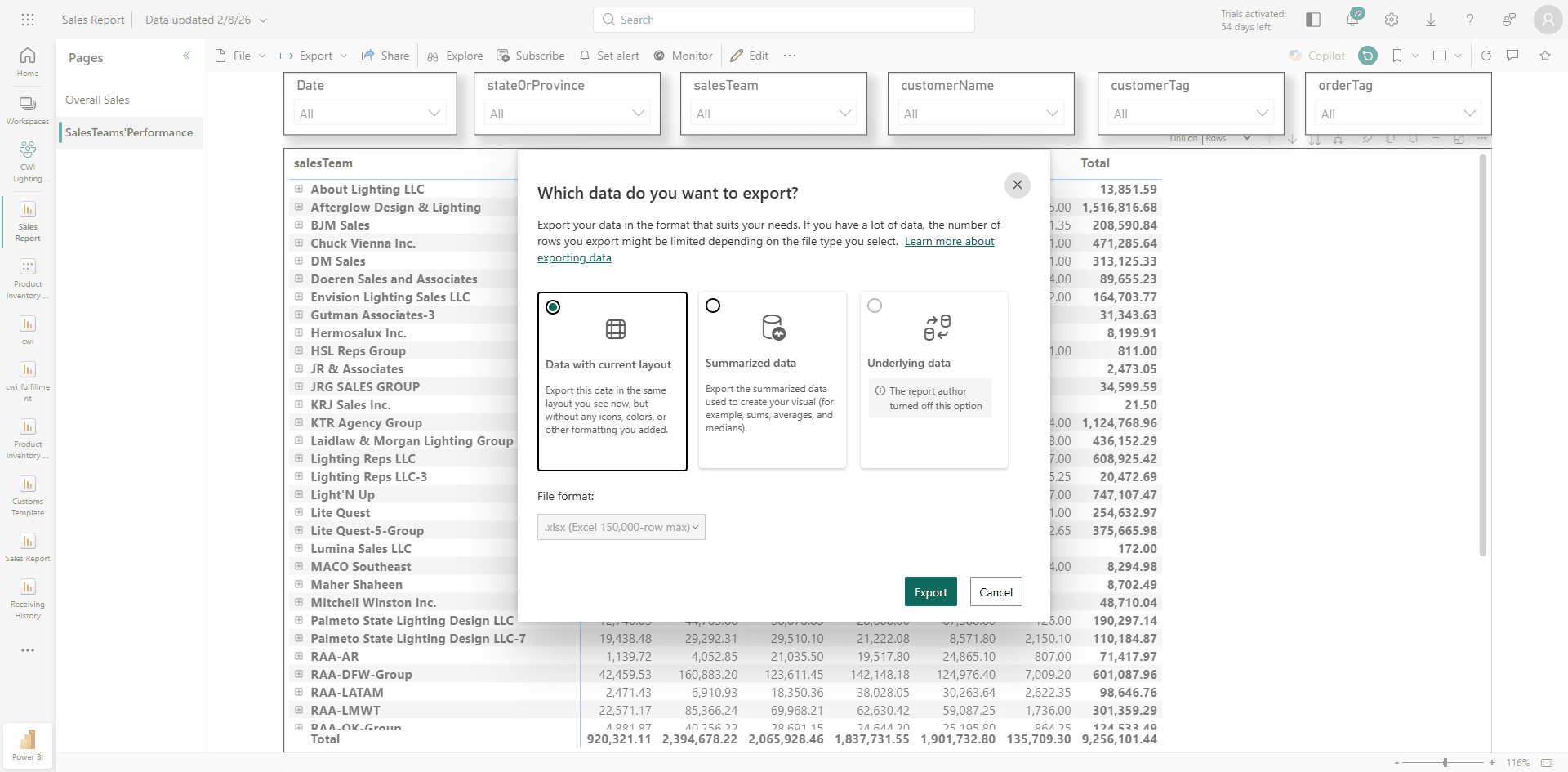 Step #33: Choose "Data with current layout," and then click "Export."