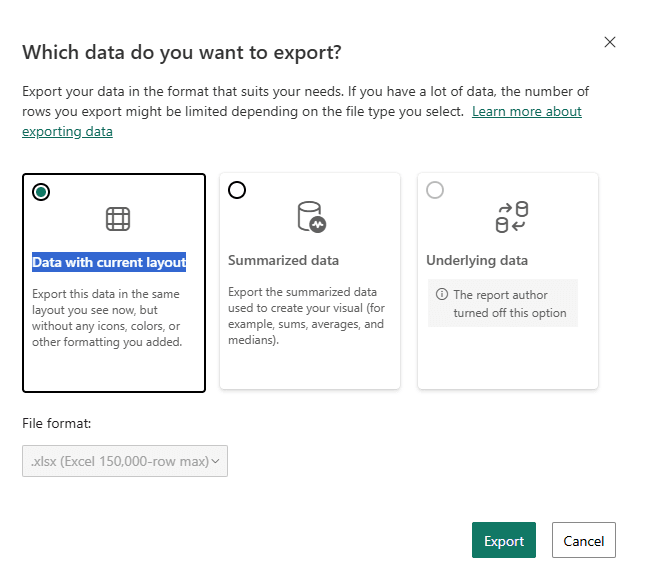 Step #21: Click on three dots , then click on "Export data" and click export option for selected Data with current layout option