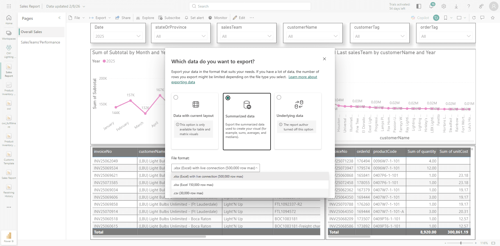 Step #8: choose ".csv (30,000 - row max )"