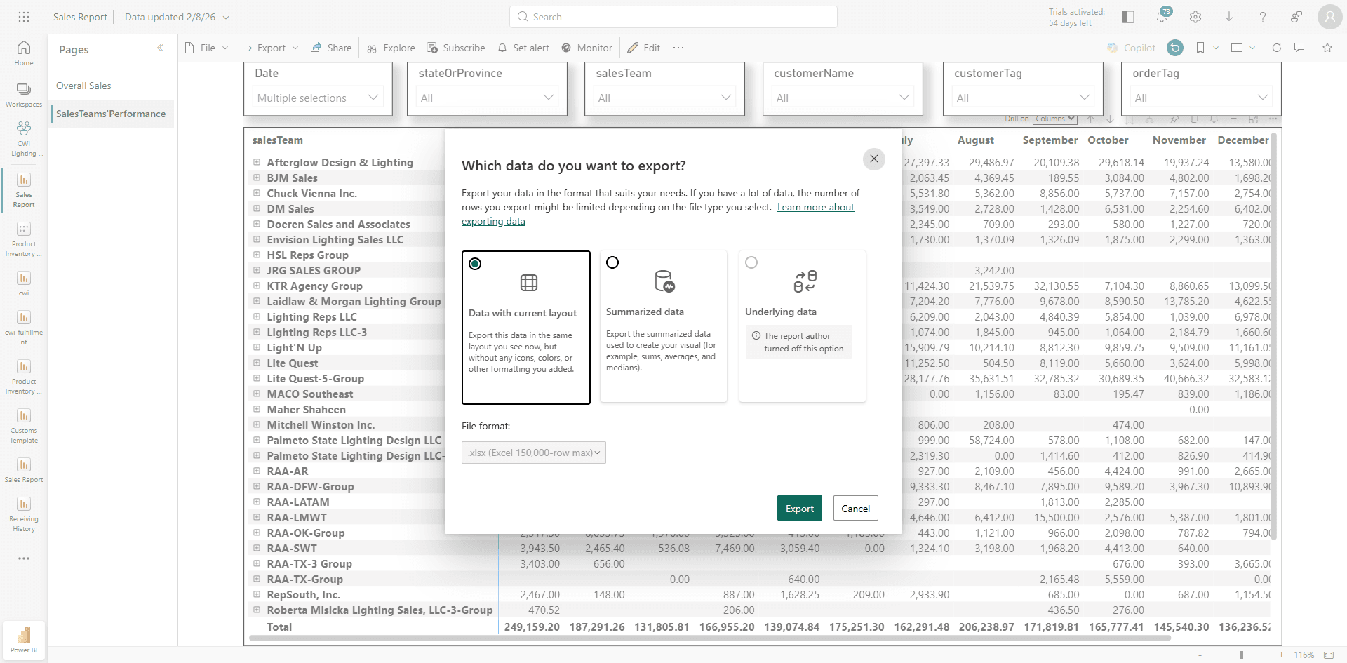 Step #41: Choose "Data with Current Layout," and click "Export."