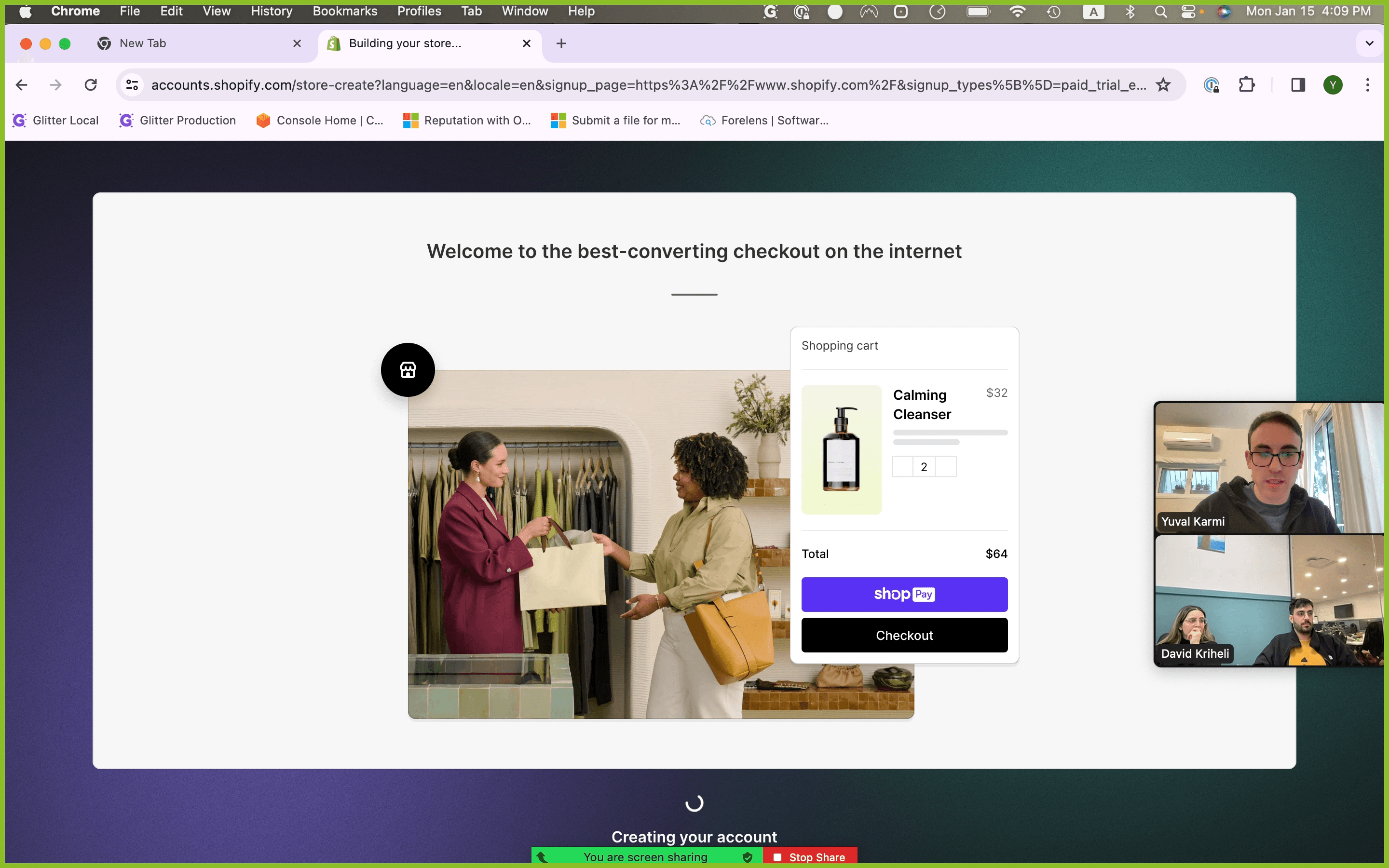 Step #12: Click "Creating your account"