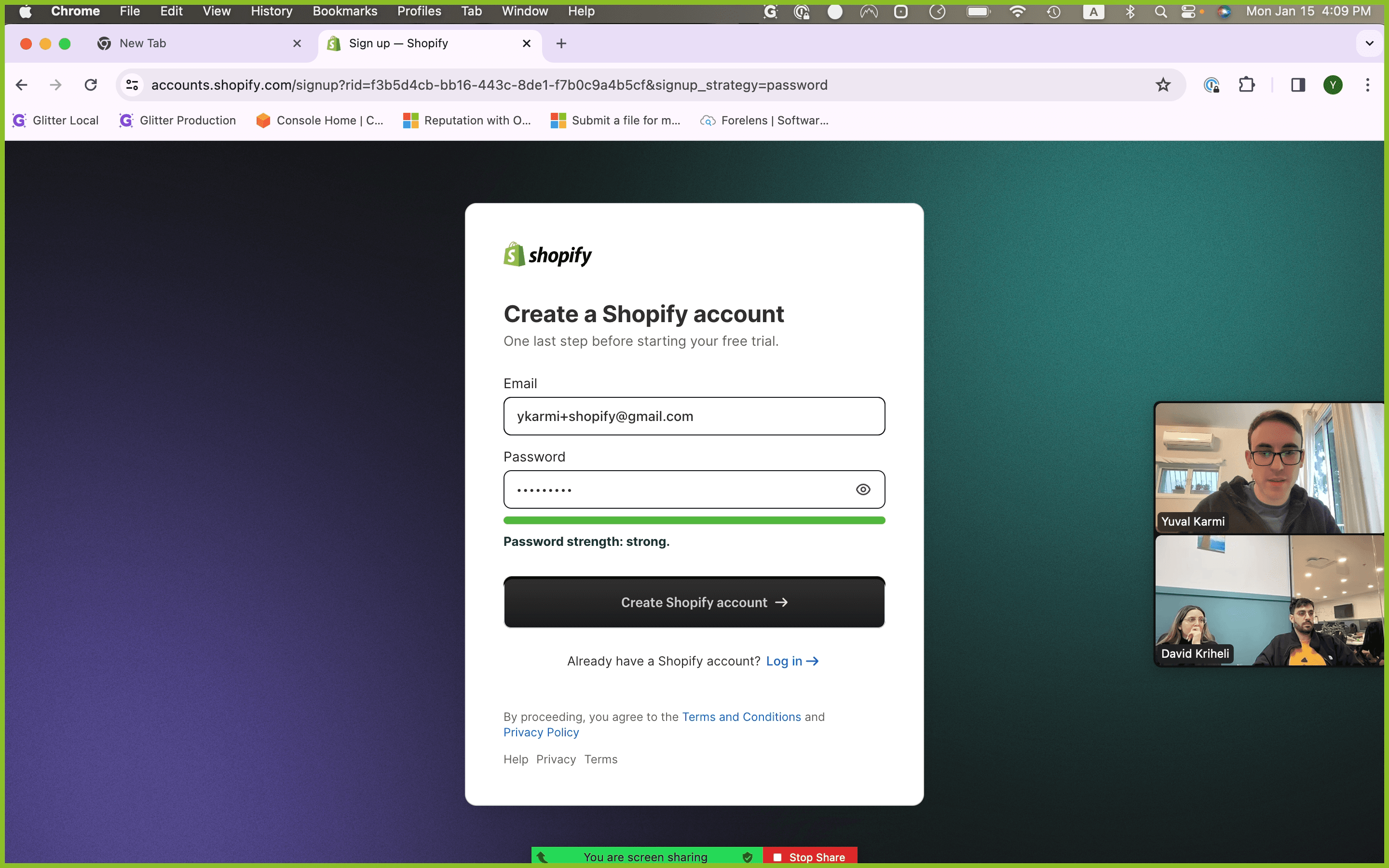 Step #11: Click "Create Shopify account →"