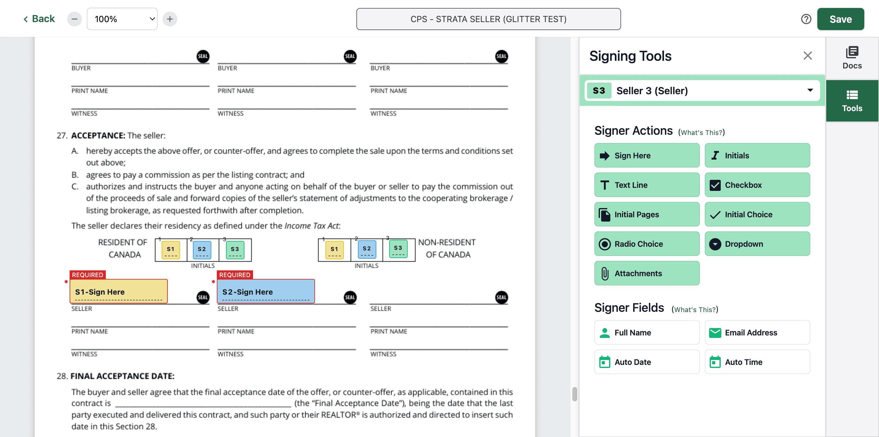 Step #64: Then the signature. Click on "Sign Here"