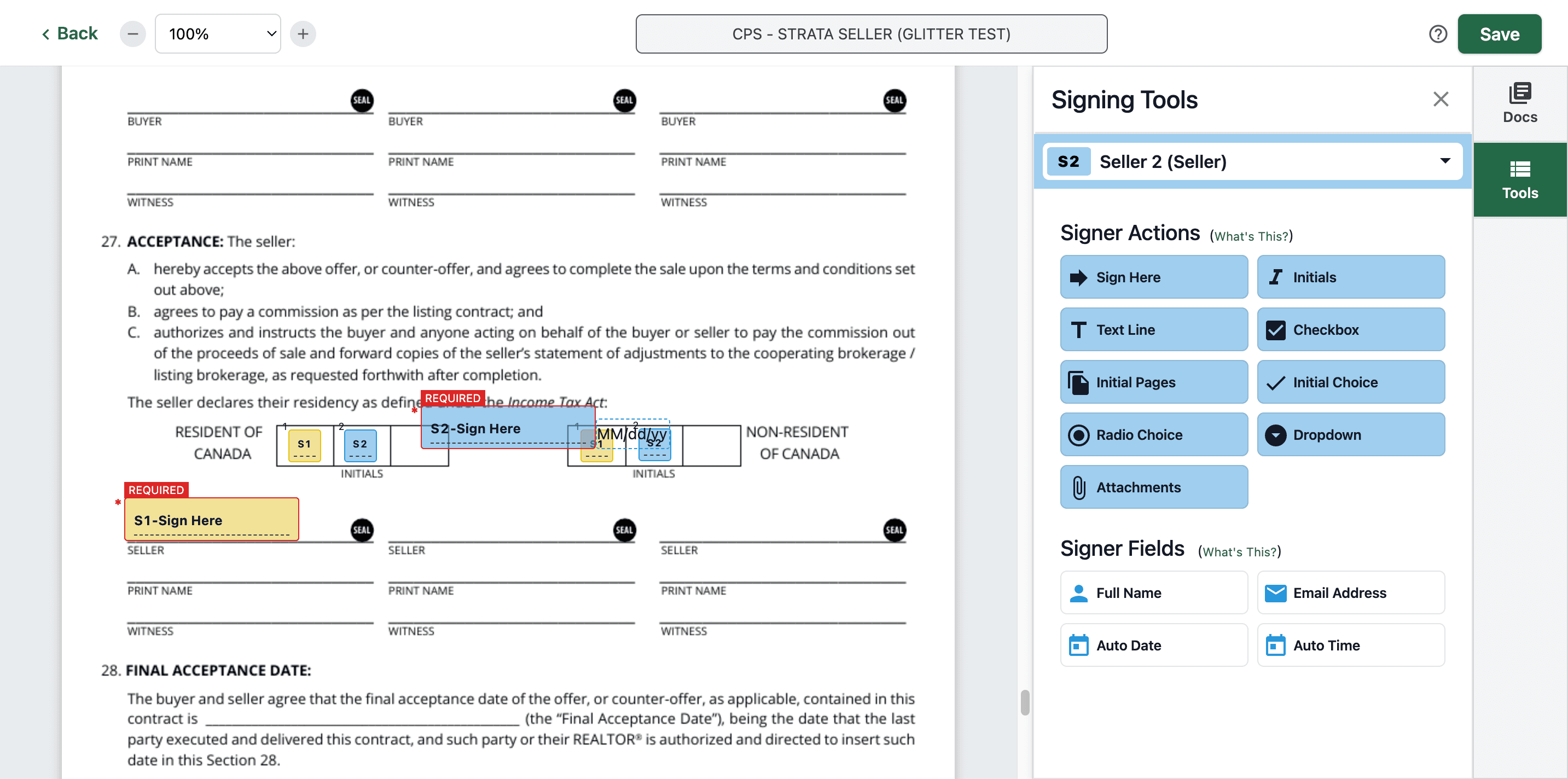 Step #58: Click on "S2 - Sign Here"