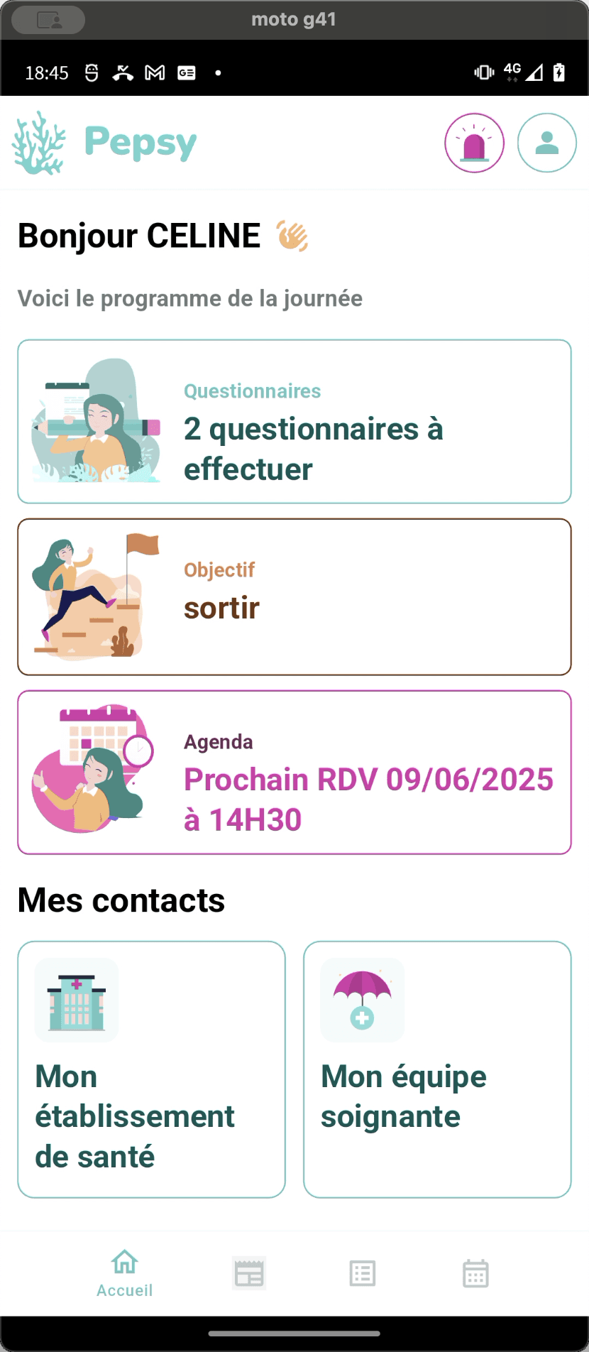 Step #1: Cliquez sur l'icône du menu de suivi accessible depuis la barre de menu du bas.