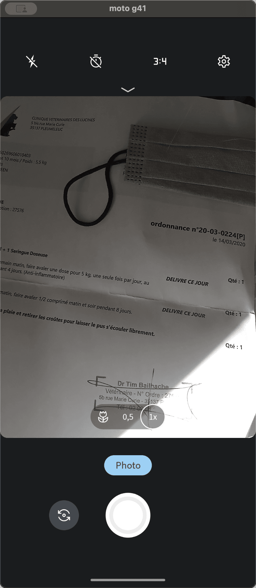 Step #21: Prenez votre ordonnance en photo.