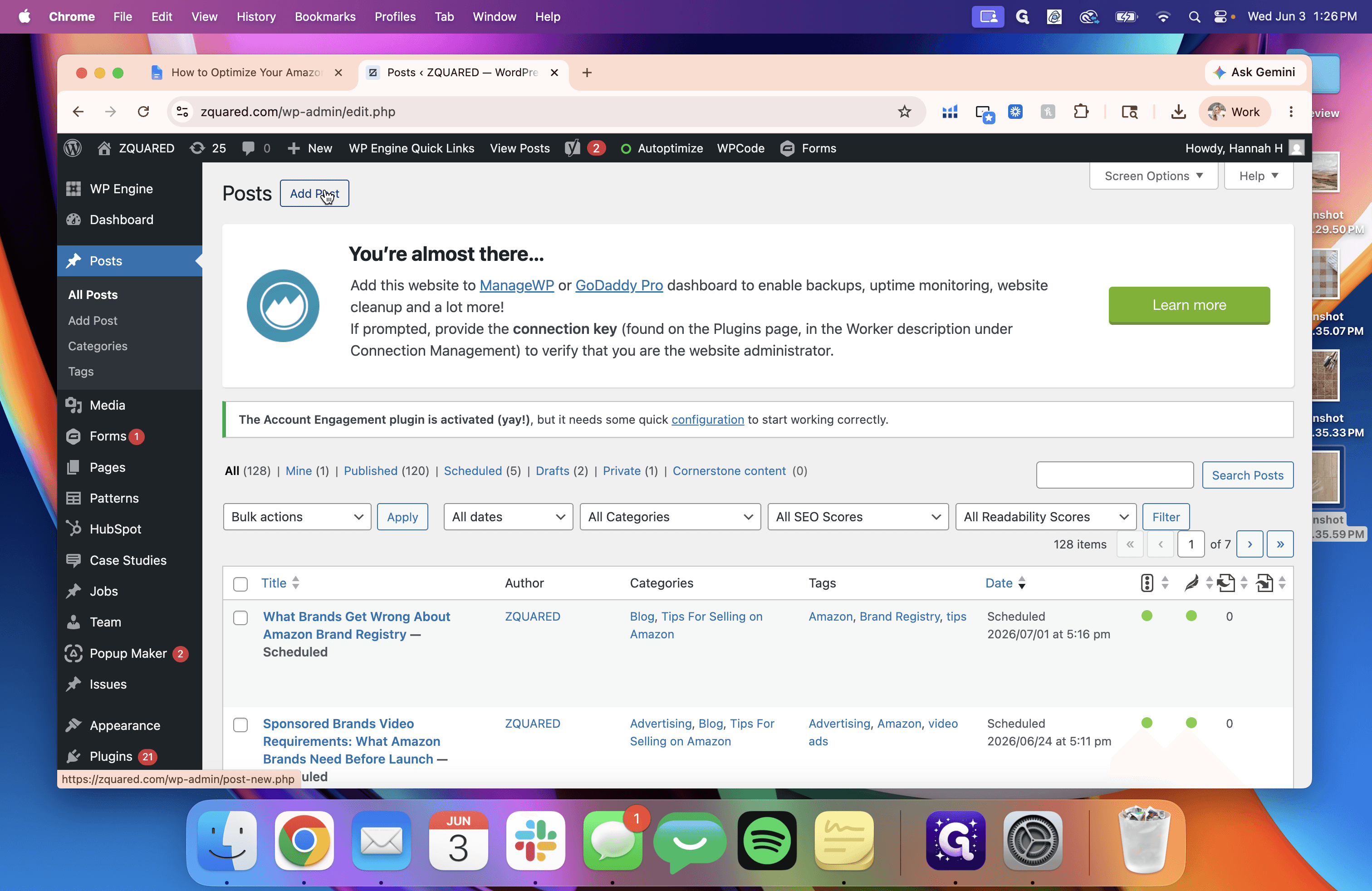 Step #2: Navigate to Posts in the left-hand menu and click Add New to open a blank editor.
