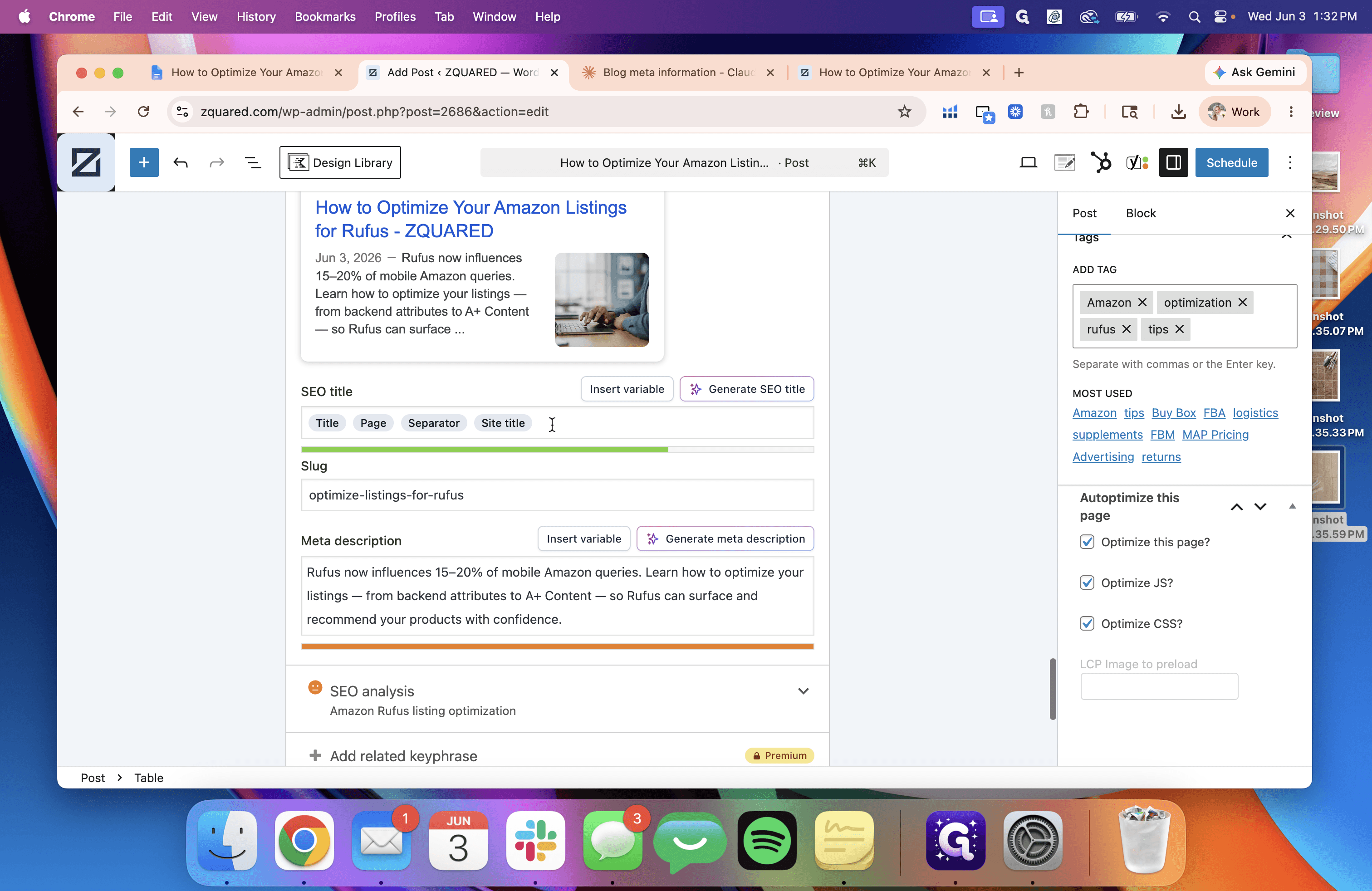 Step #17: Update the SEO title field with your targeted title to ensure it displays effectively on search engine results pages.