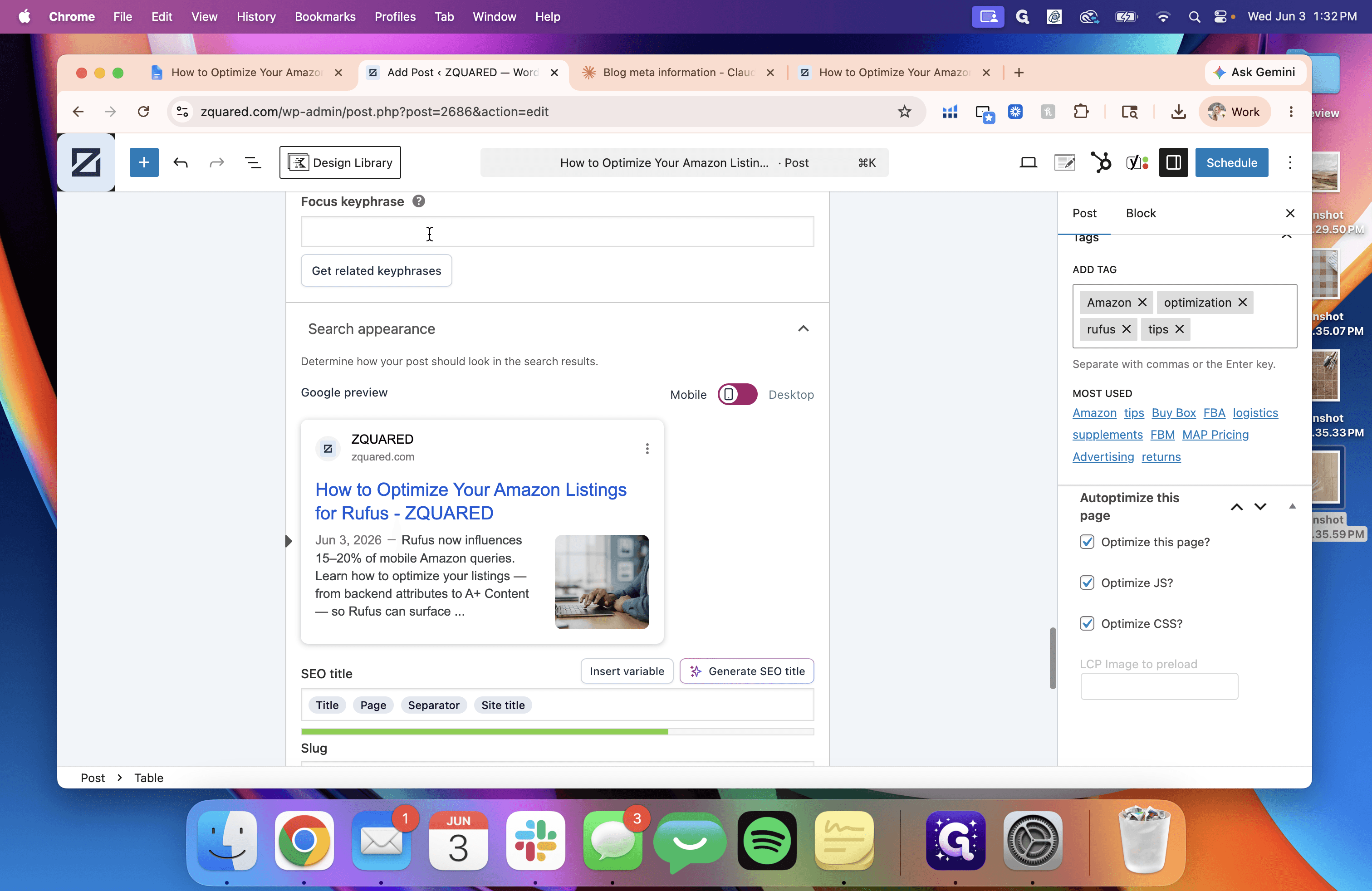 Step #16: Paste your primary target keyword into the Focus keyphrase field.