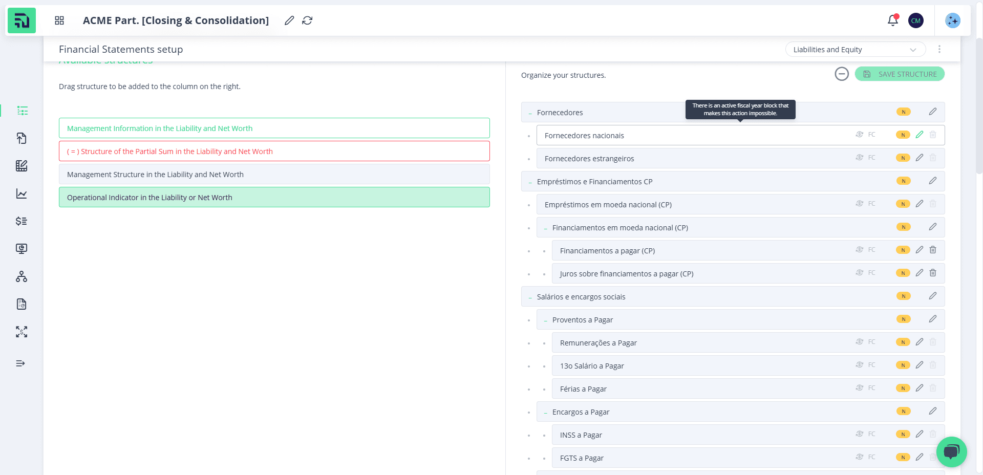 Step #8: Clique no lápis para editar a estrutura desejada